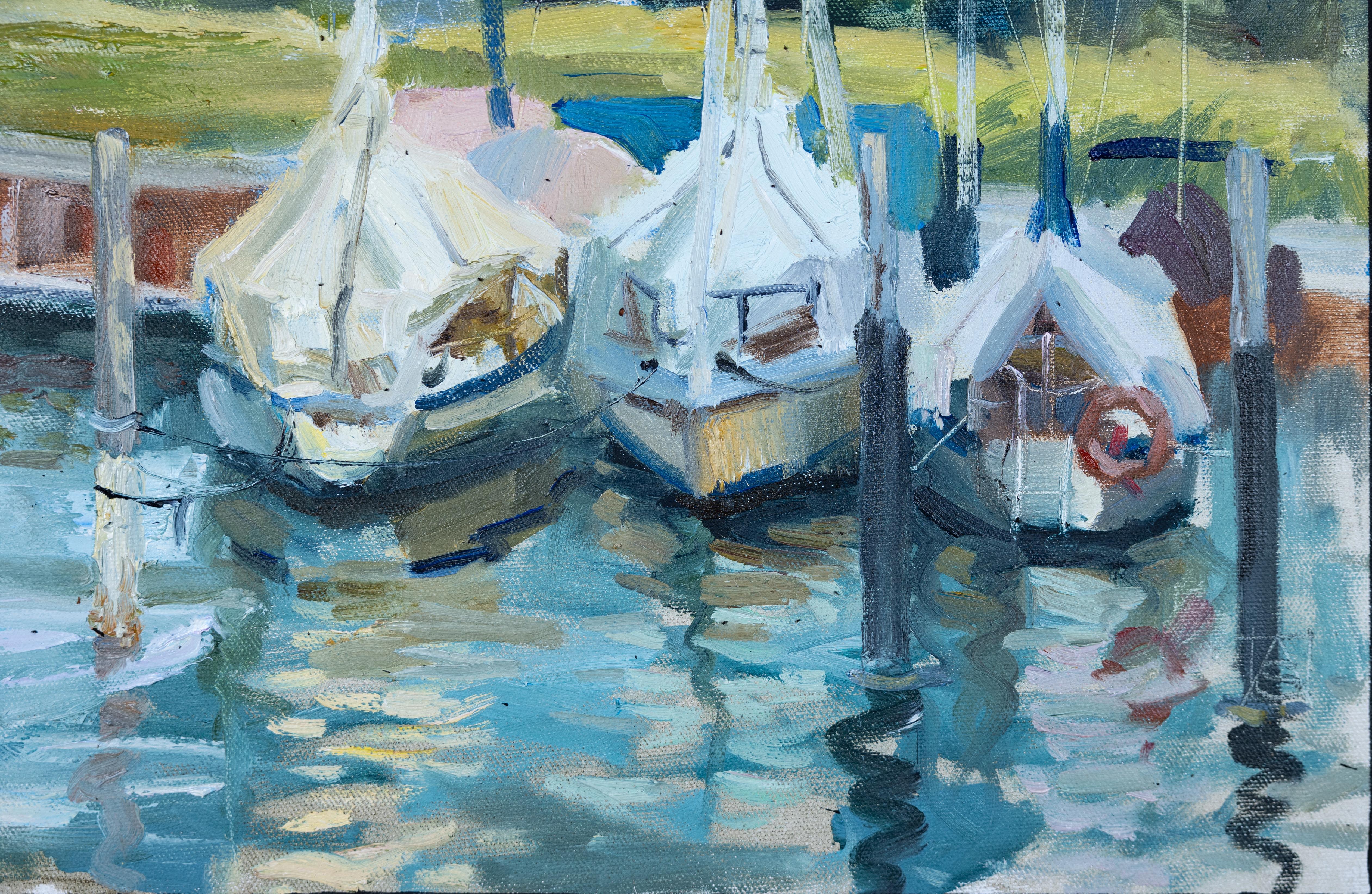 Impressionistic landscape oil painting 
