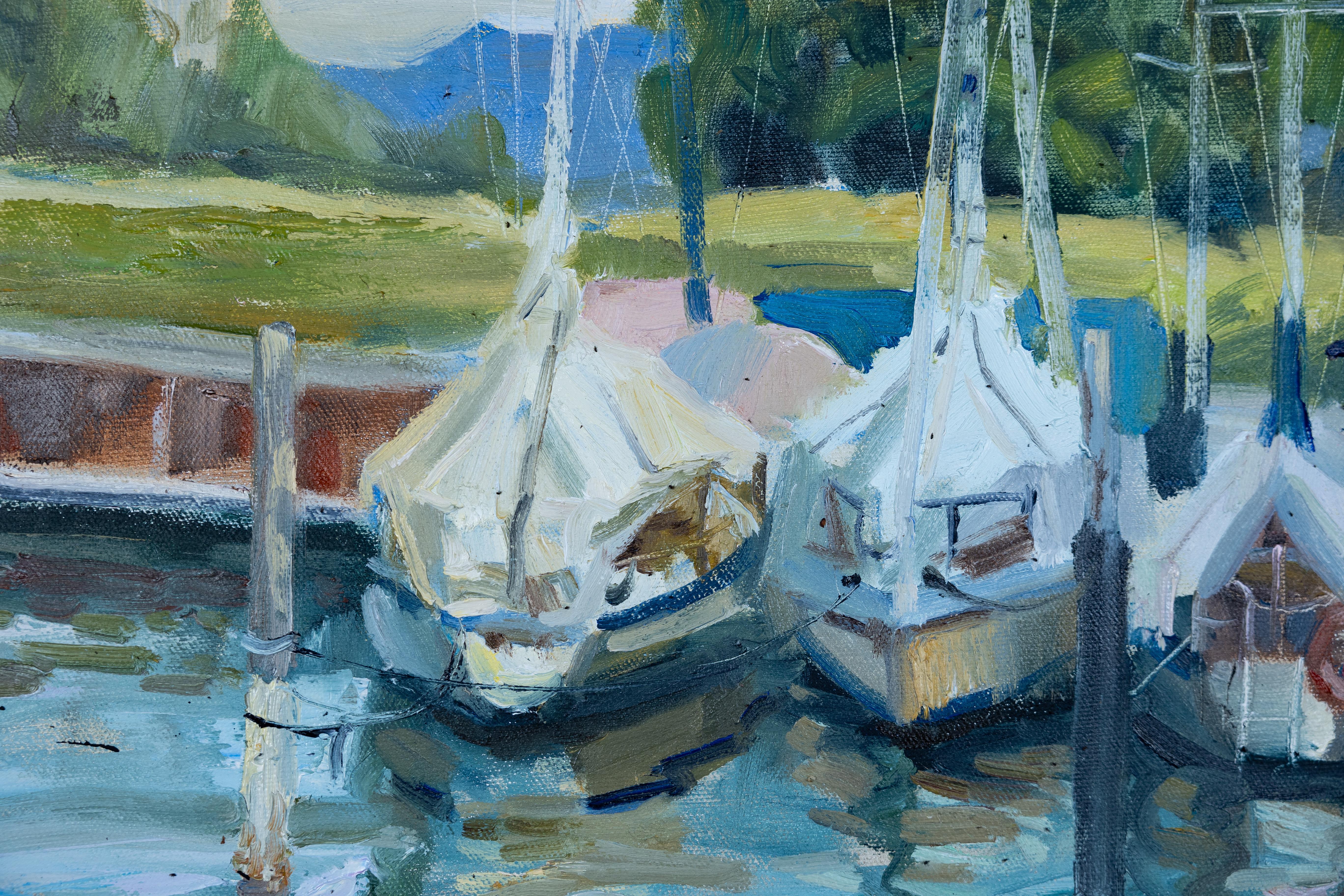 Impressionistic landscape oil painting 