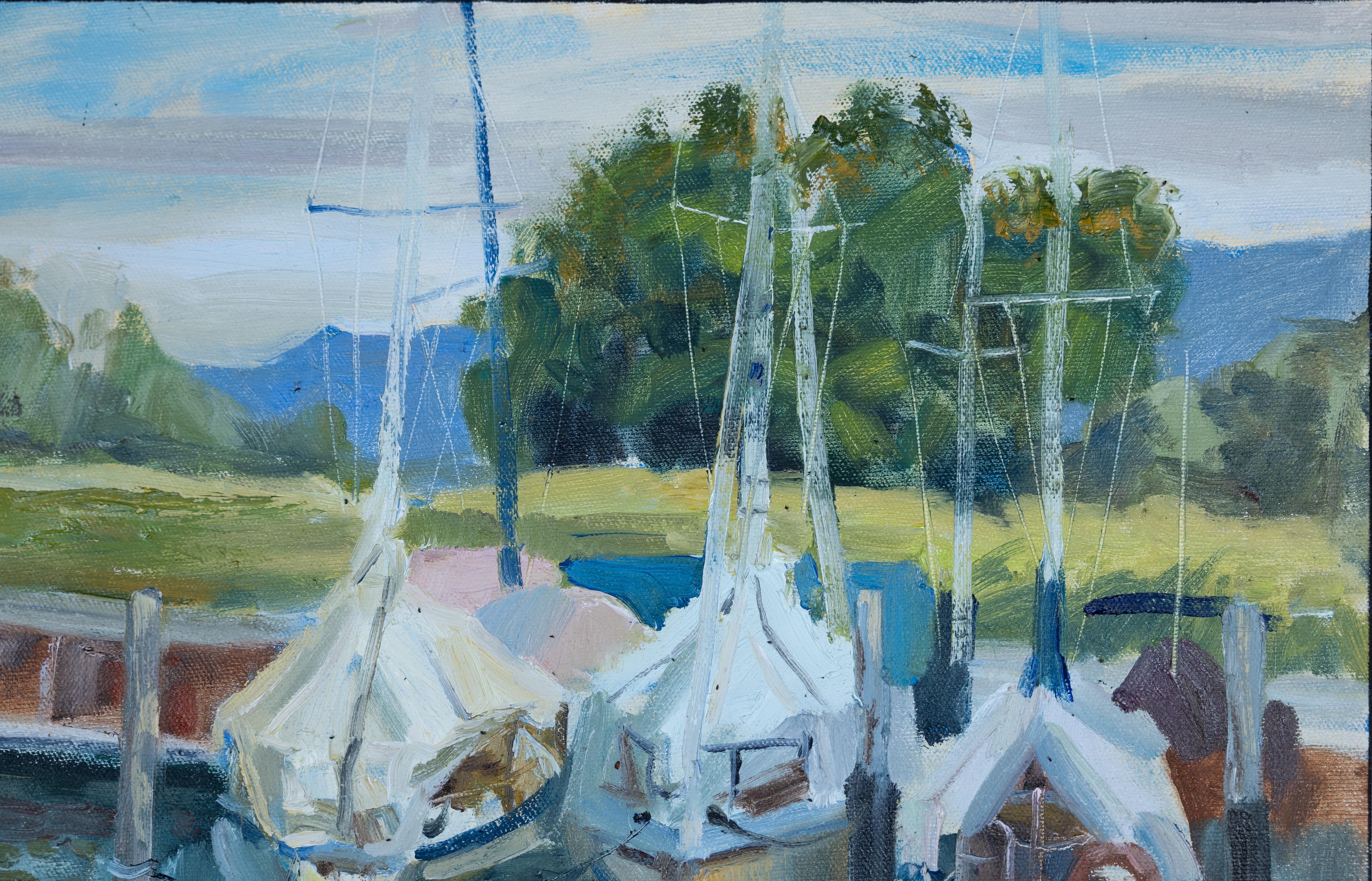 Impressionistic landscape oil painting 