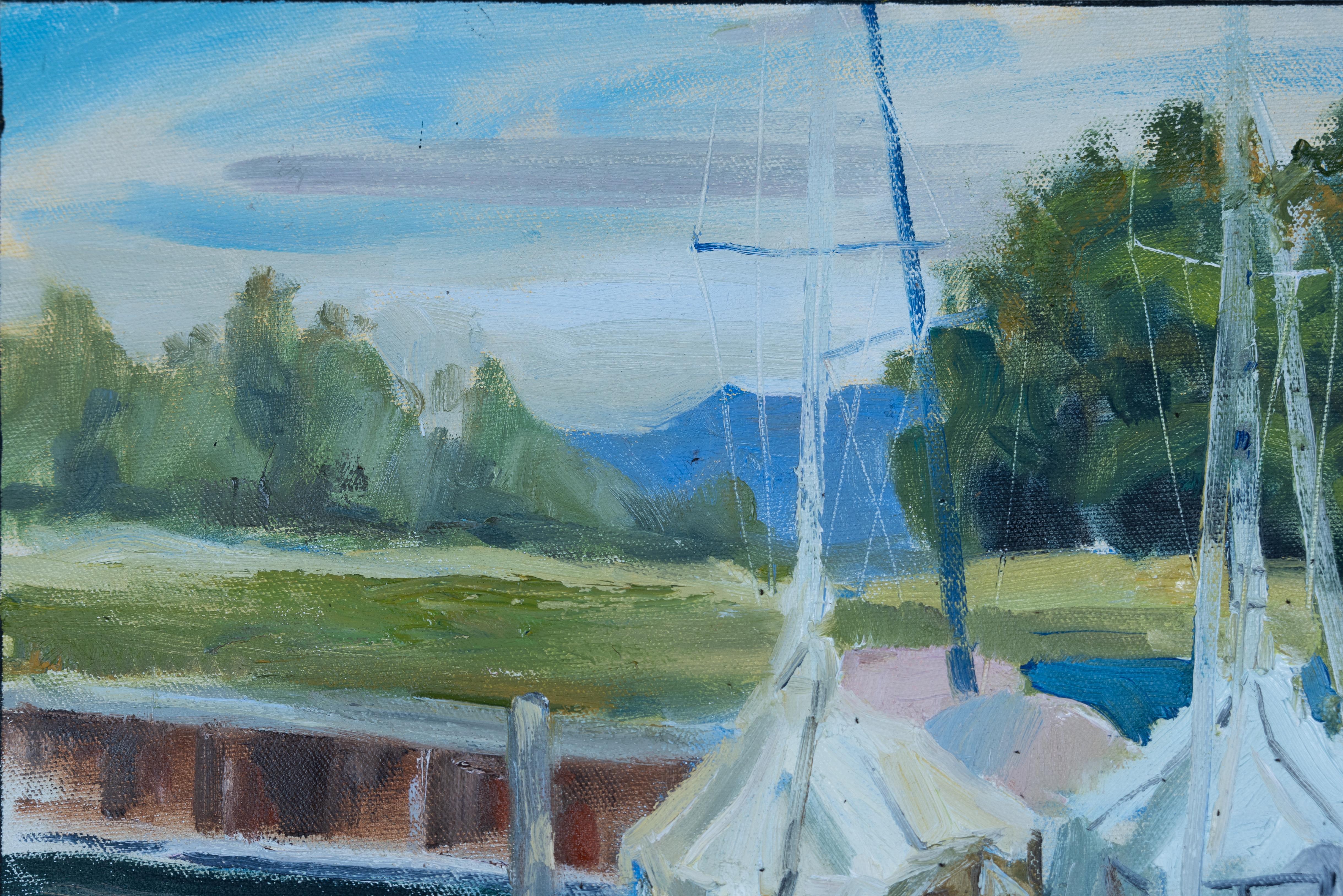Impressionistic landscape oil painting 