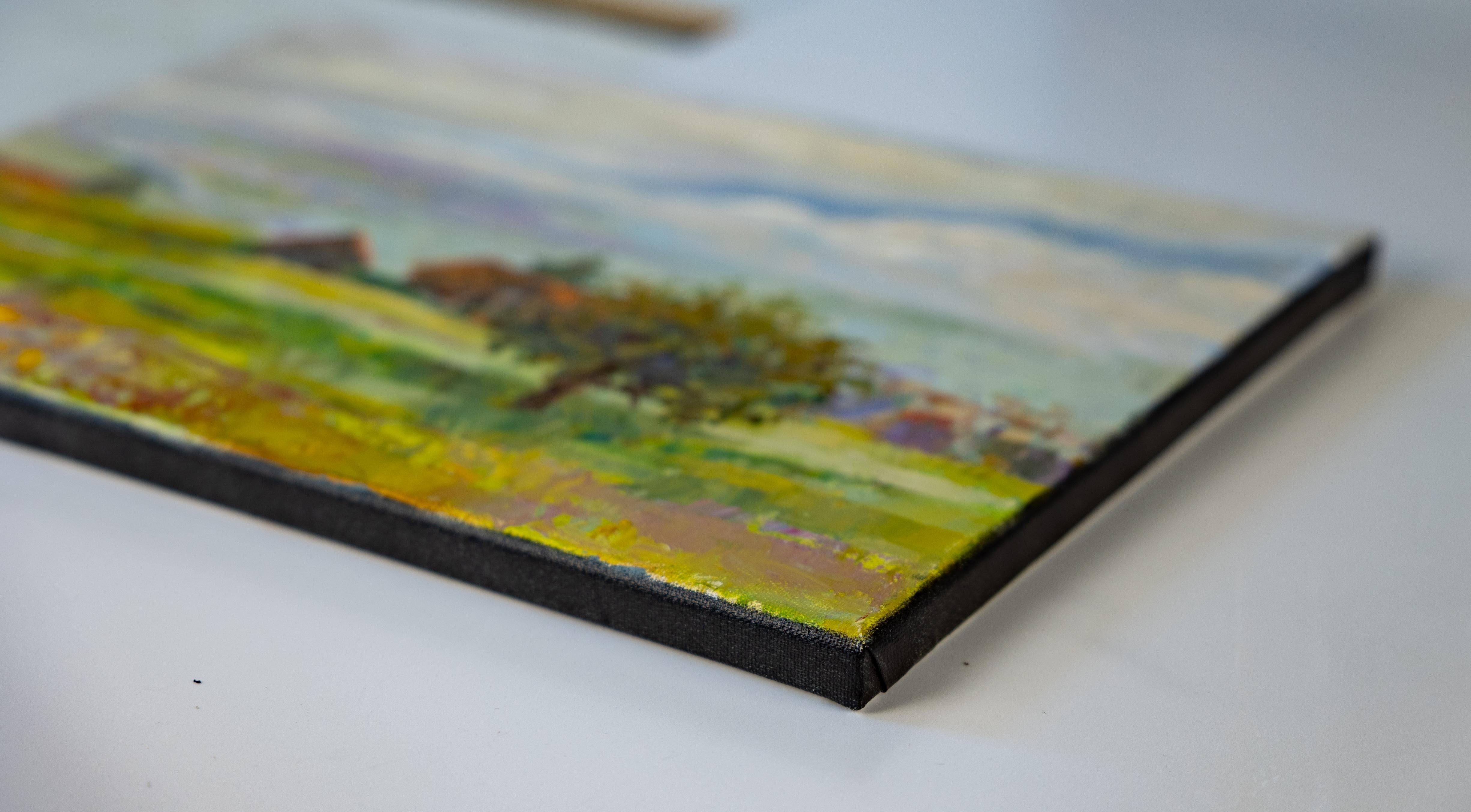 Peinture à l'huile impressionniste « Vue de Grabserberg », horizontale - Painting de Anna Shesterikova