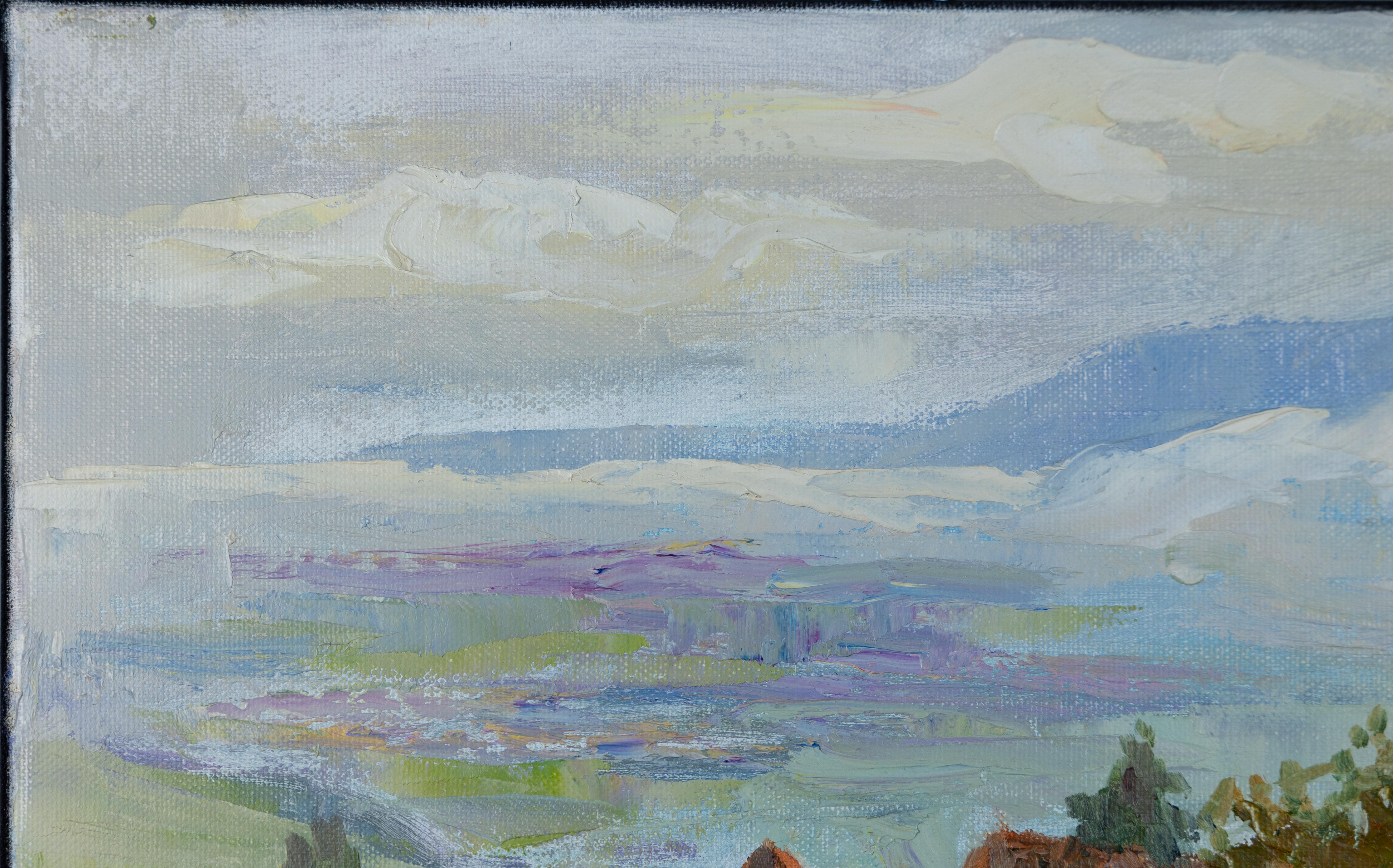 Peinture à l'huile impressionniste « Vue de Grabserberg », horizontale en vente 1