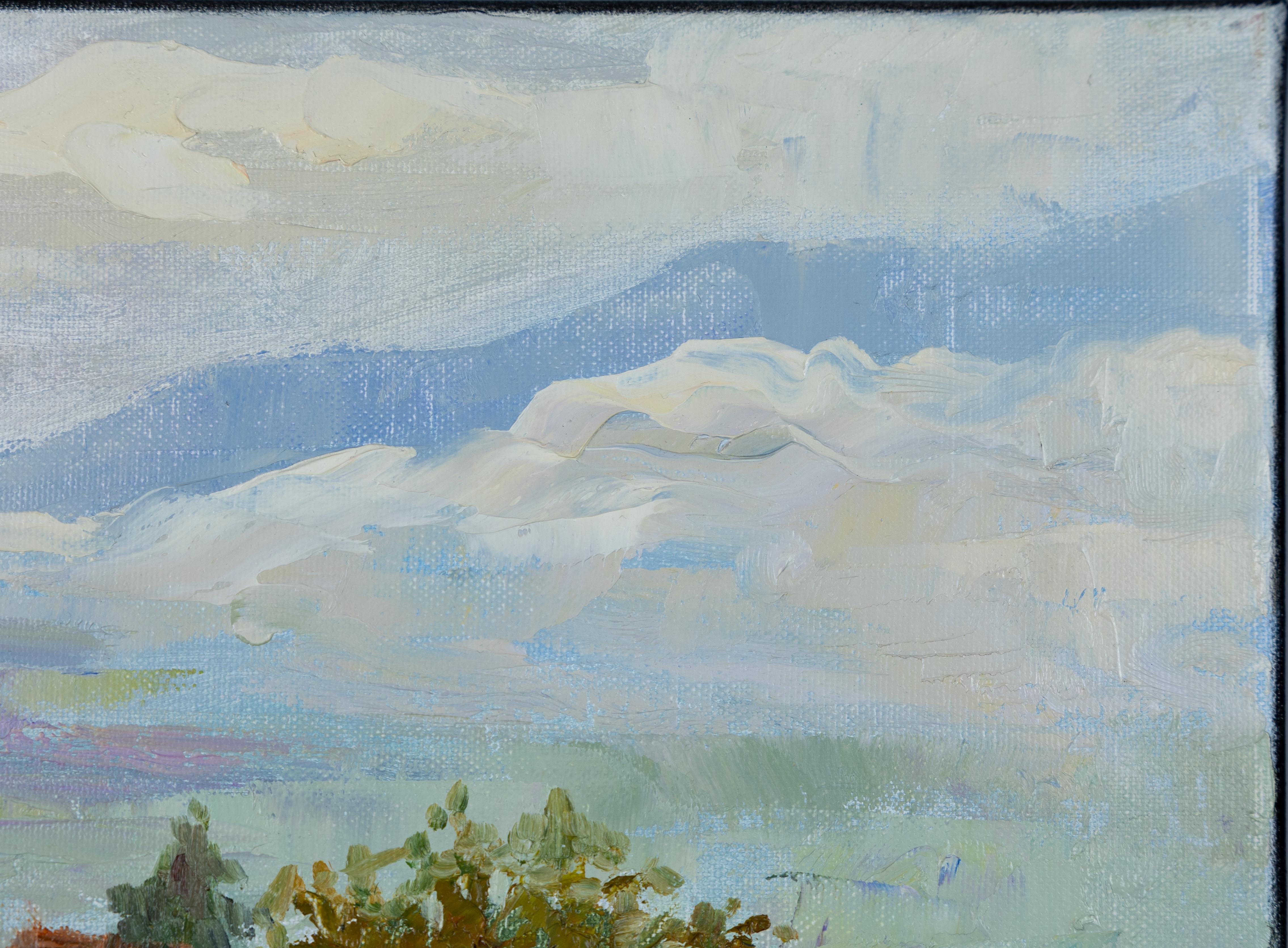 Peinture à l'huile impressionniste « Vue de Grabserberg », horizontale en vente 2