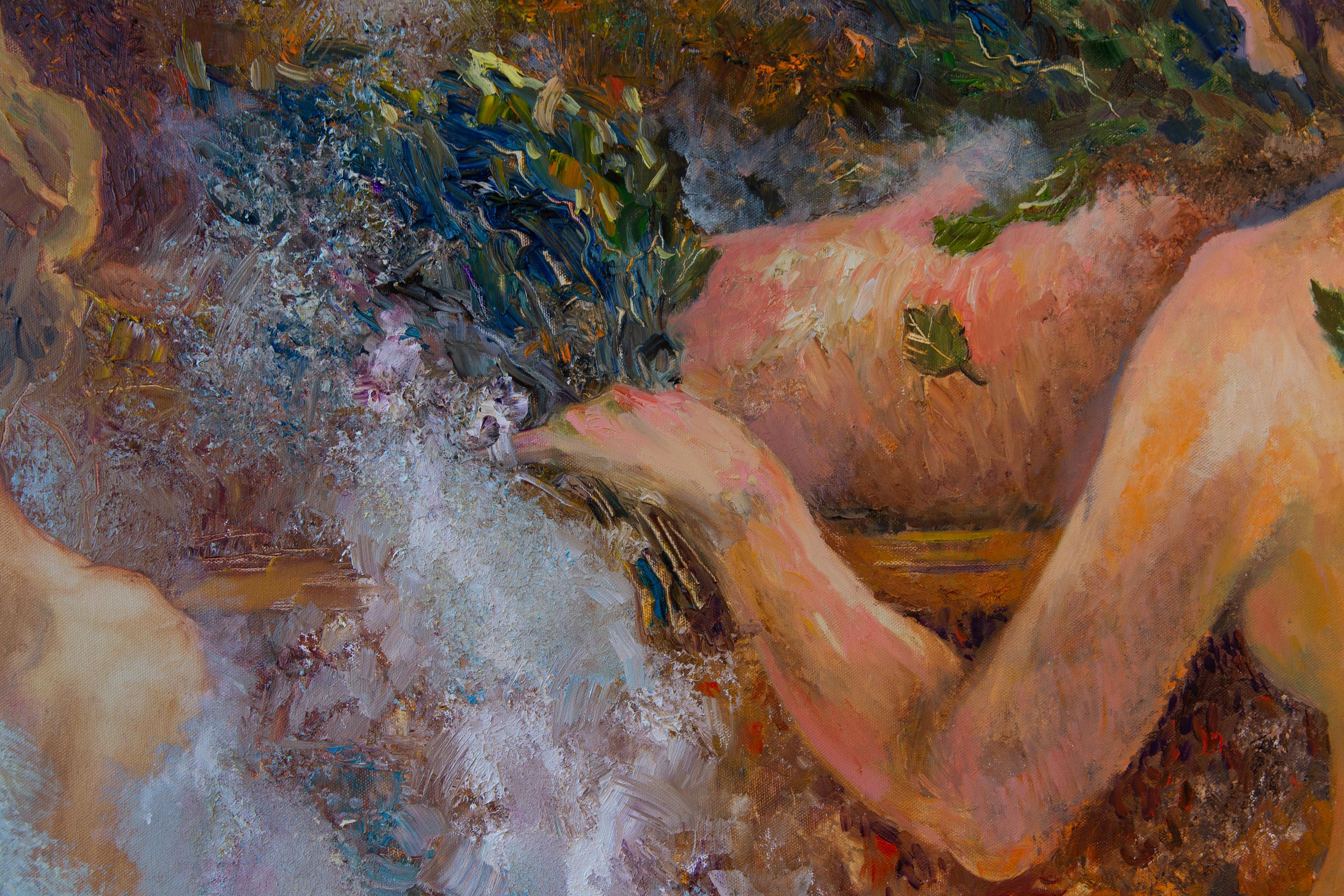 En una casa de baños. Desnudo, mujer, figurativo, óleo, impresionismo en venta 2