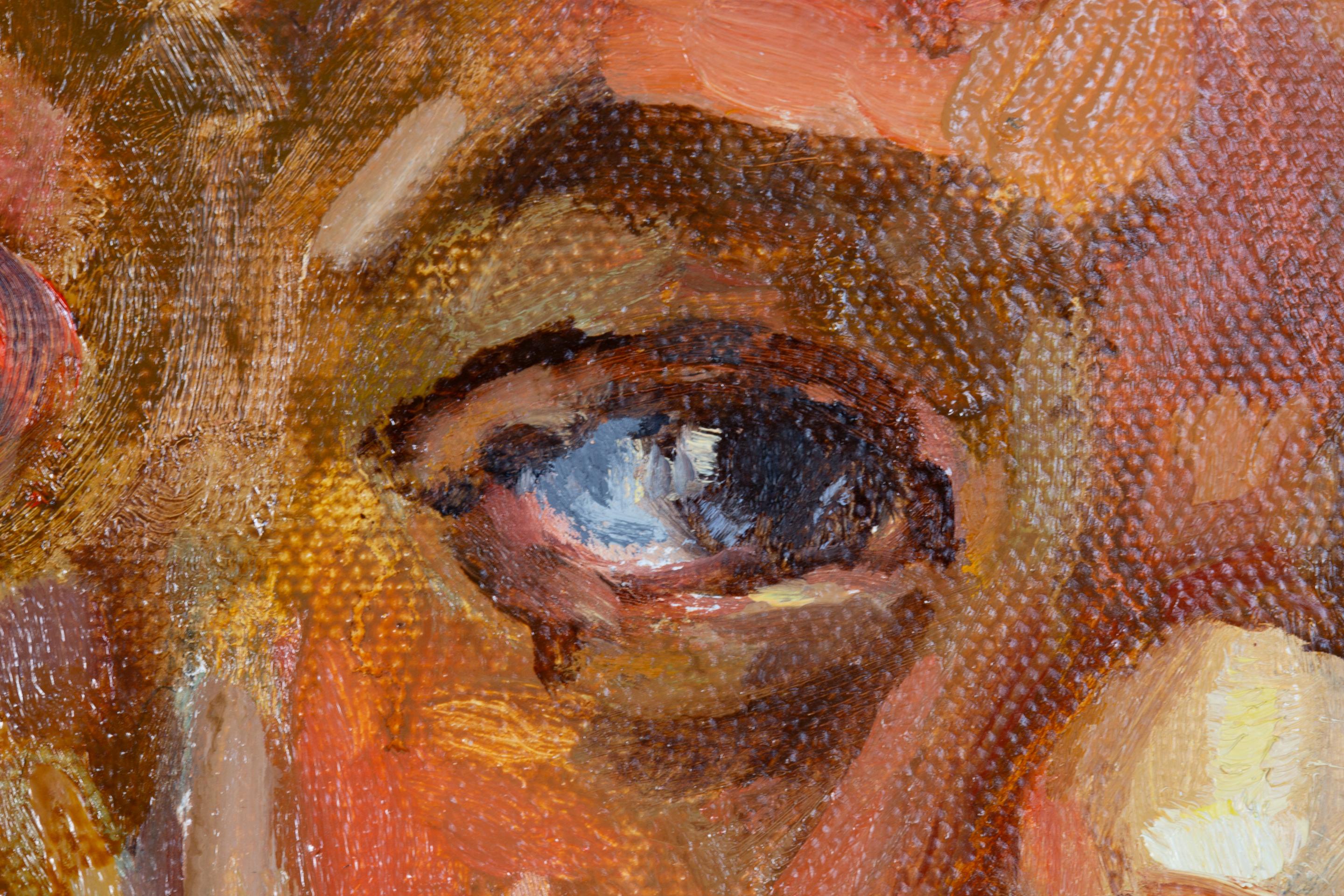 Verliebt. Das Mädchen von den Solomon-Inseln. Quadratischer Quadrat, Porträt, Kind, Malerei, Acryl im Angebot 8
