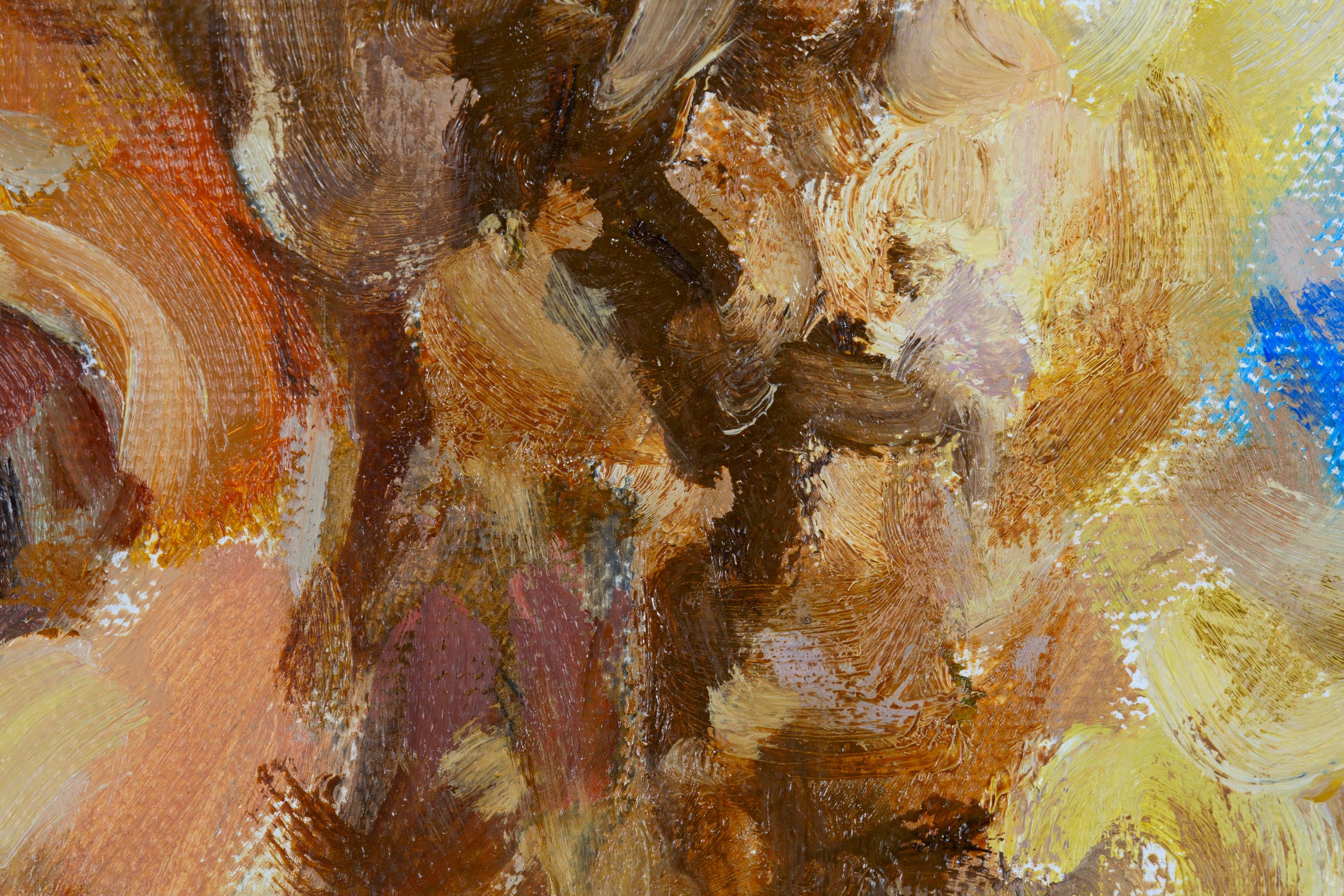 Verliebt. Das Mädchen von den Solomon-Inseln. Quadratischer Quadrat, Porträt, Kind, Malerei, Acryl im Angebot 9