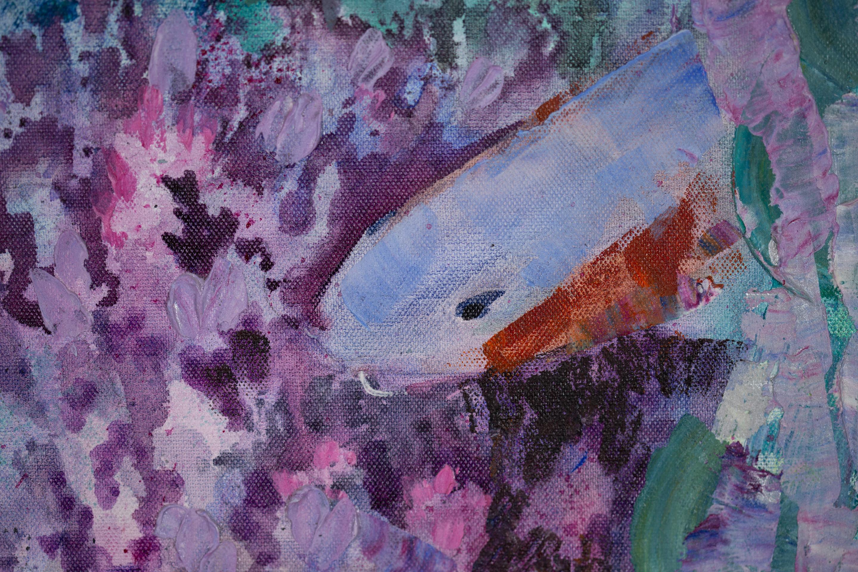 Im Königreich von Neptun.  Acrylmalerei, horizontal, Meer, Fisch, türkis im Angebot 7