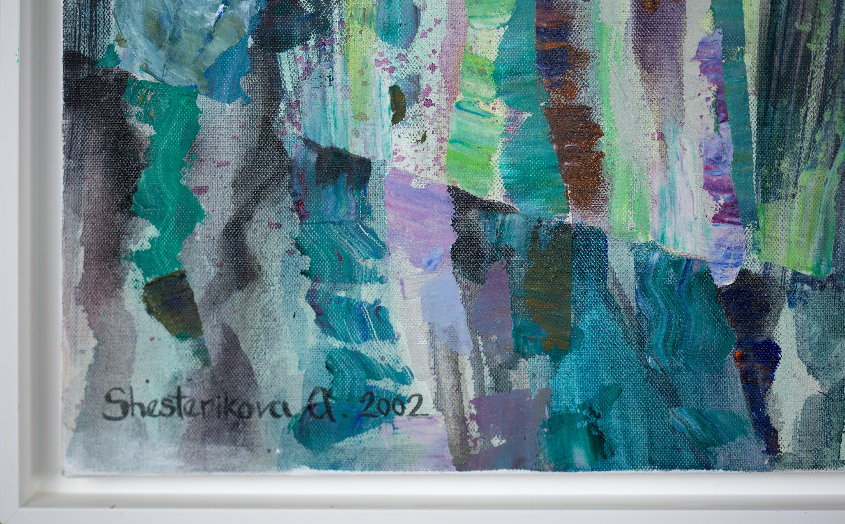 Im Königreich von Neptun.  Acrylmalerei, horizontal, Meer, Fisch, türkis (Grau), Figurative Painting, von Anna Shesterikova