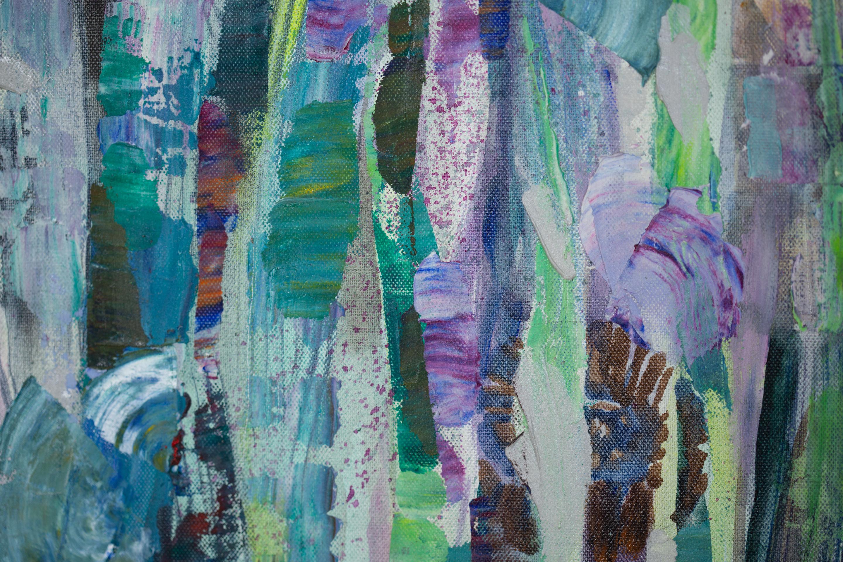 Im Königreich von Neptun.  Acrylmalerei, horizontal, Meer, Fisch, türkis im Angebot 4