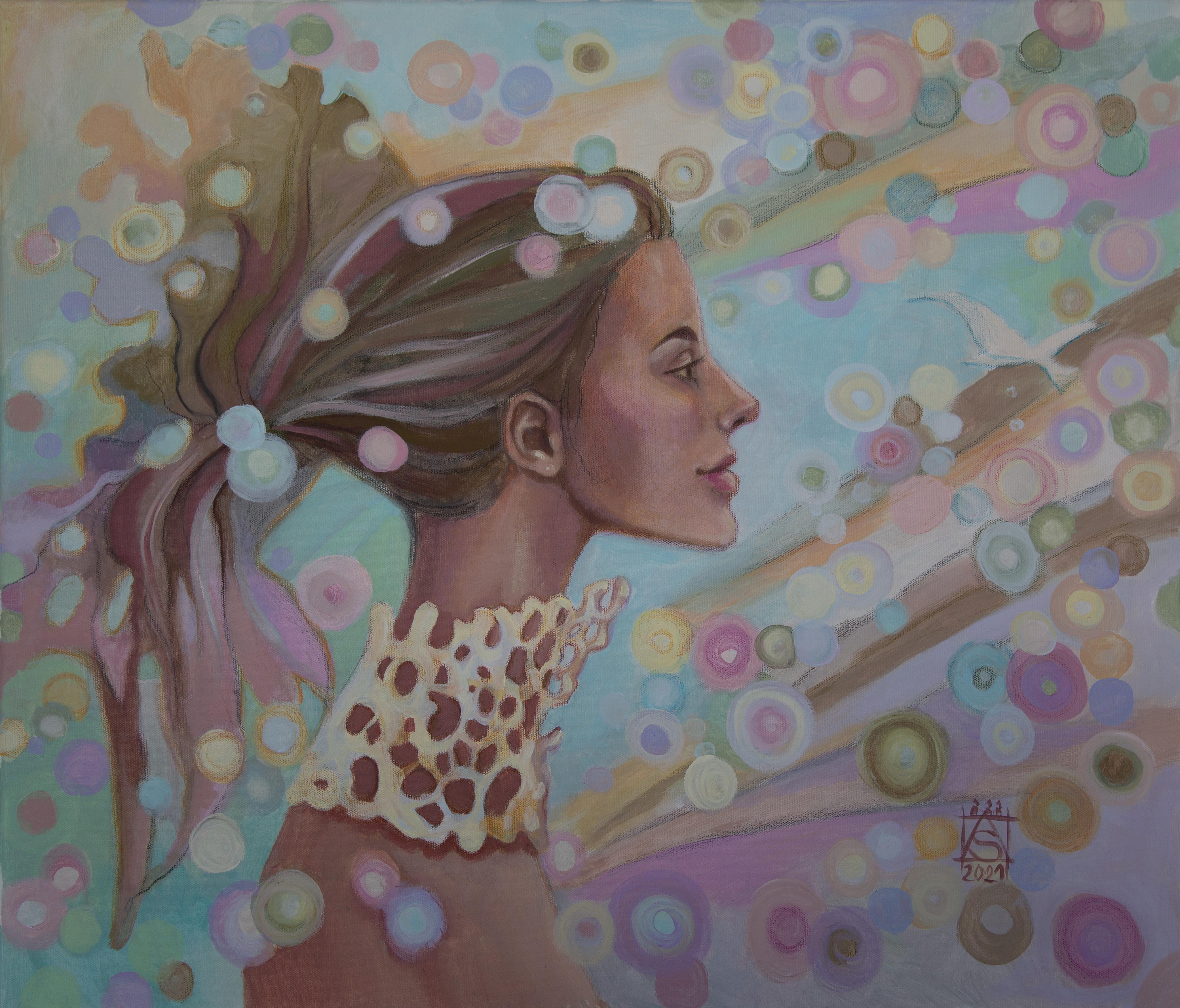Anna Shesterikova Portrait Painting - Inspiration Catcher