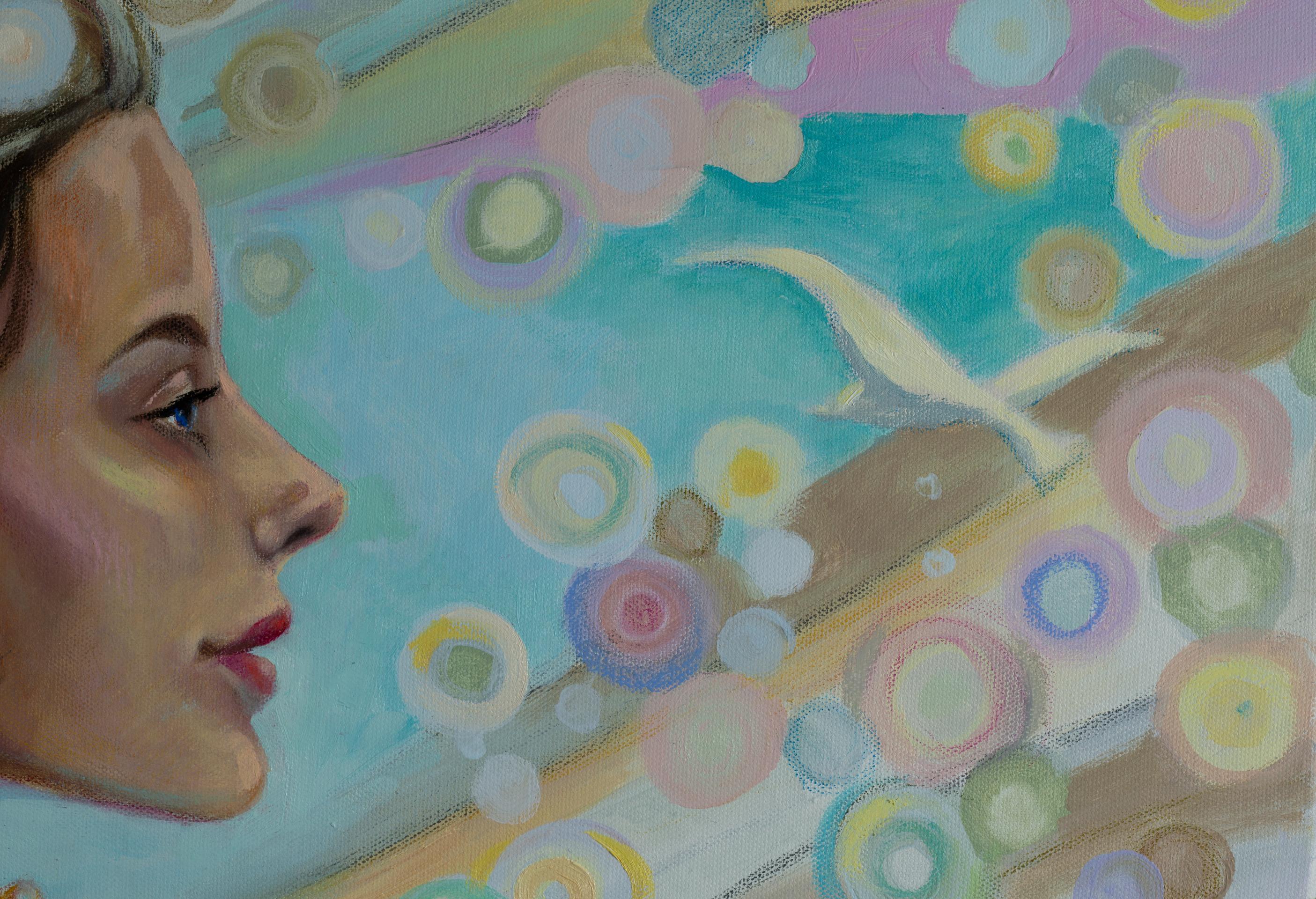 Atrapa la inspiración. Chica, luz, horizontal, pájaro, pintura decorativa en venta 13