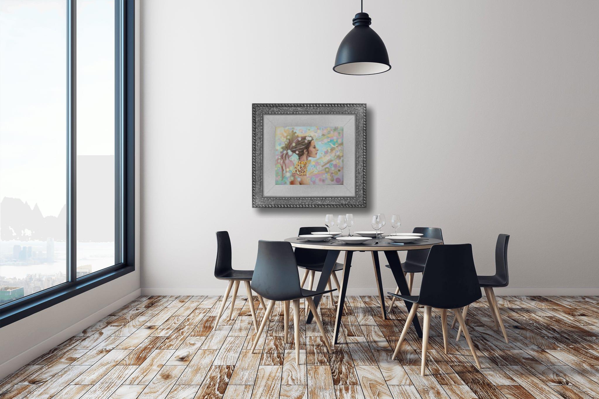 Atrapa la inspiración. Chica, luz, horizontal, pájaro, pintura decorativa en venta 2