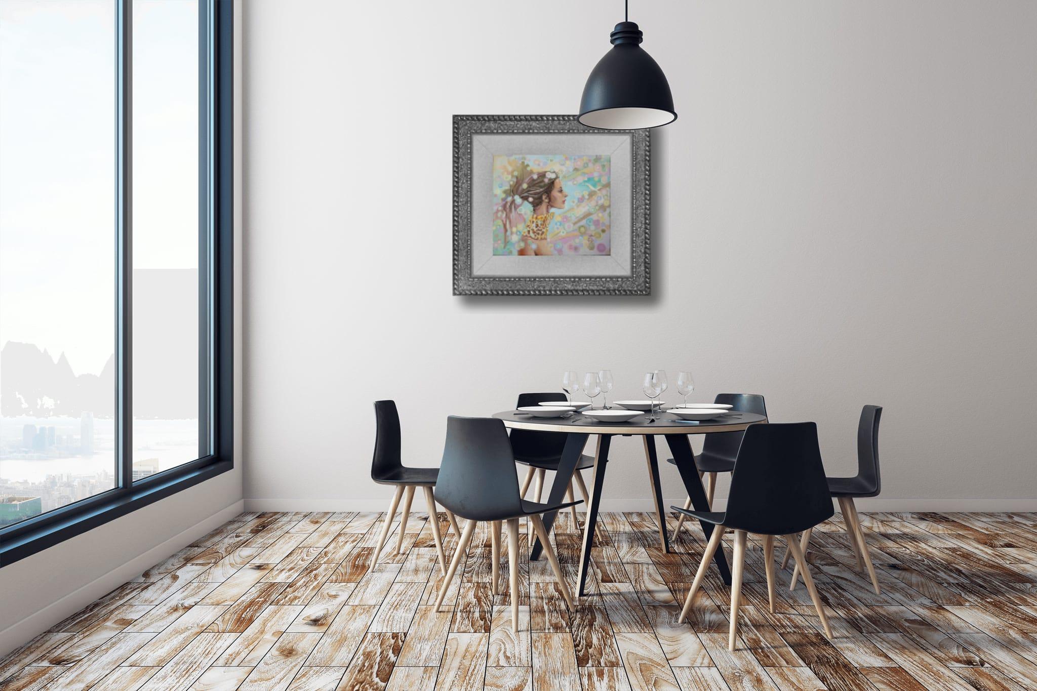 Atrapa la inspiración. Chica, luz, horizontal, pájaro, pintura decorativa en venta 3