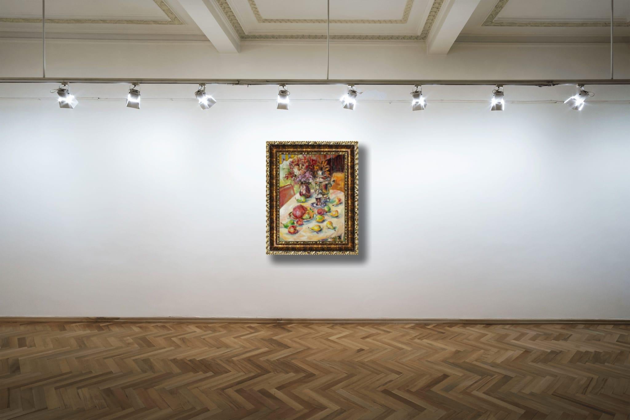 Judith. Vertical, óleo, brillante, flores, frutas, verano, bodegón en venta 10