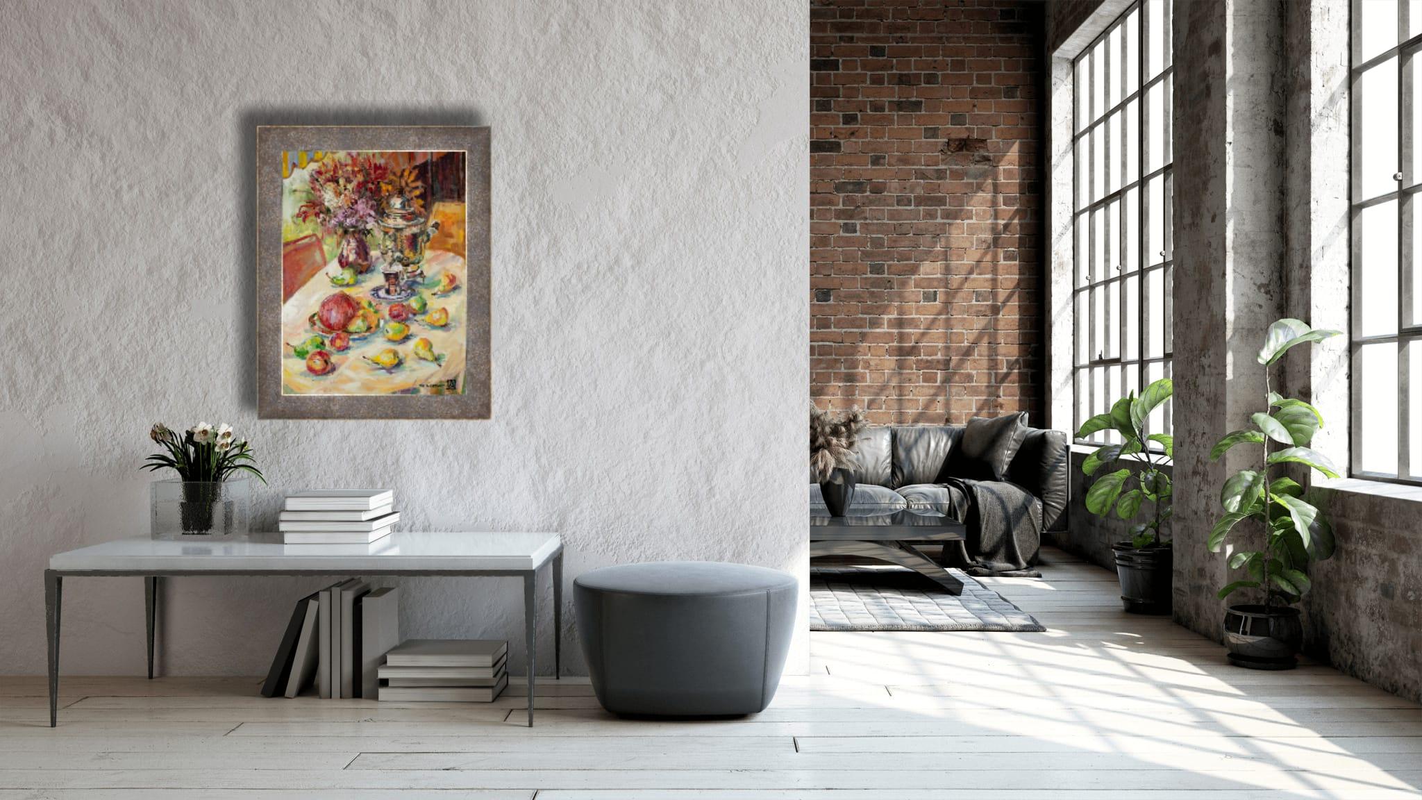 Judith. Vertical, óleo, brillante, flores, frutas, verano, bodegón en venta 13