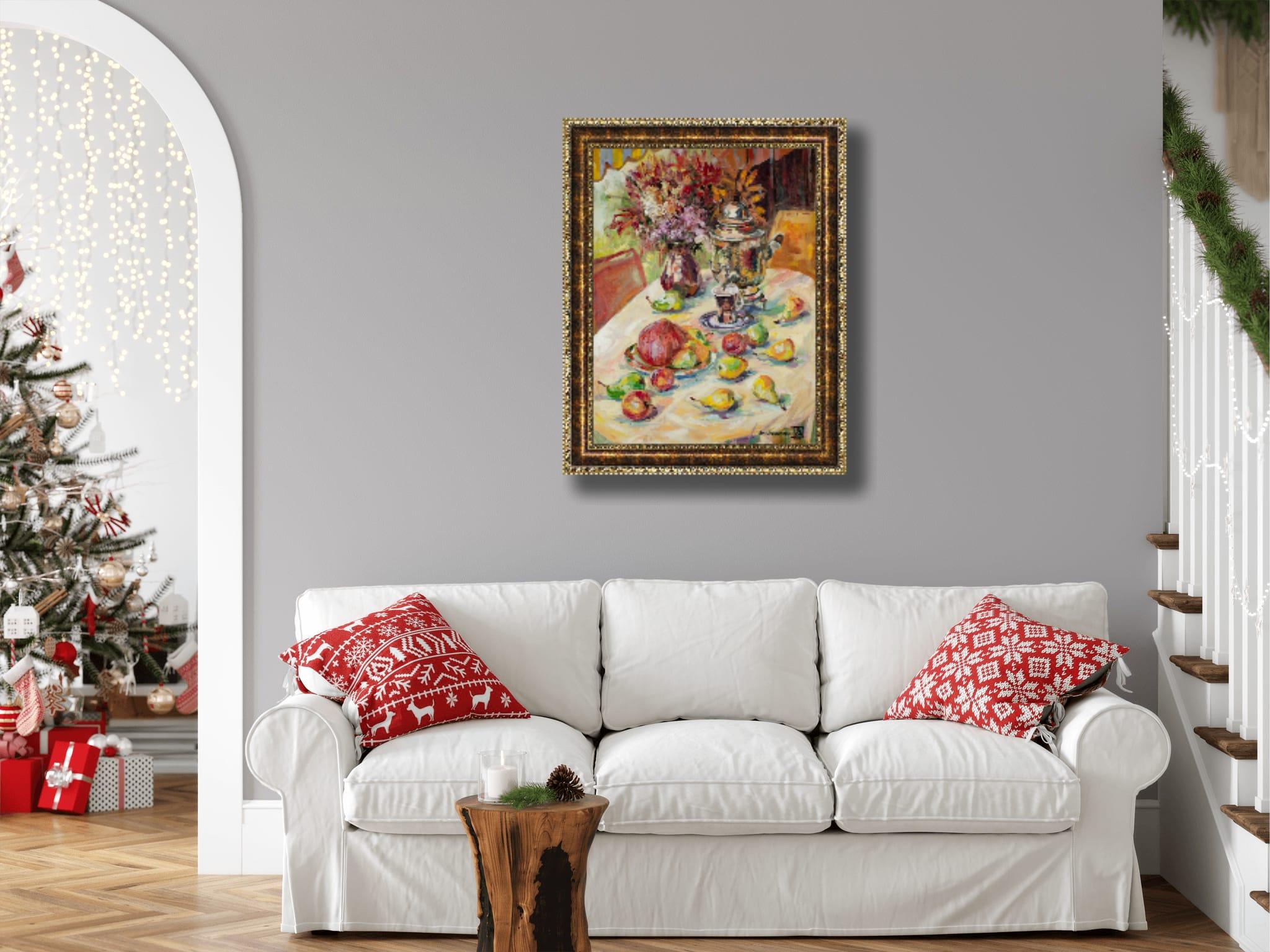 Judith. Vertical, óleo, brillante, flores, frutas, verano, bodegón en venta 15