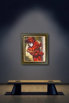 Keeper Of Secrets. Carnival, mask, Venice, Italy, impressionism, vertical