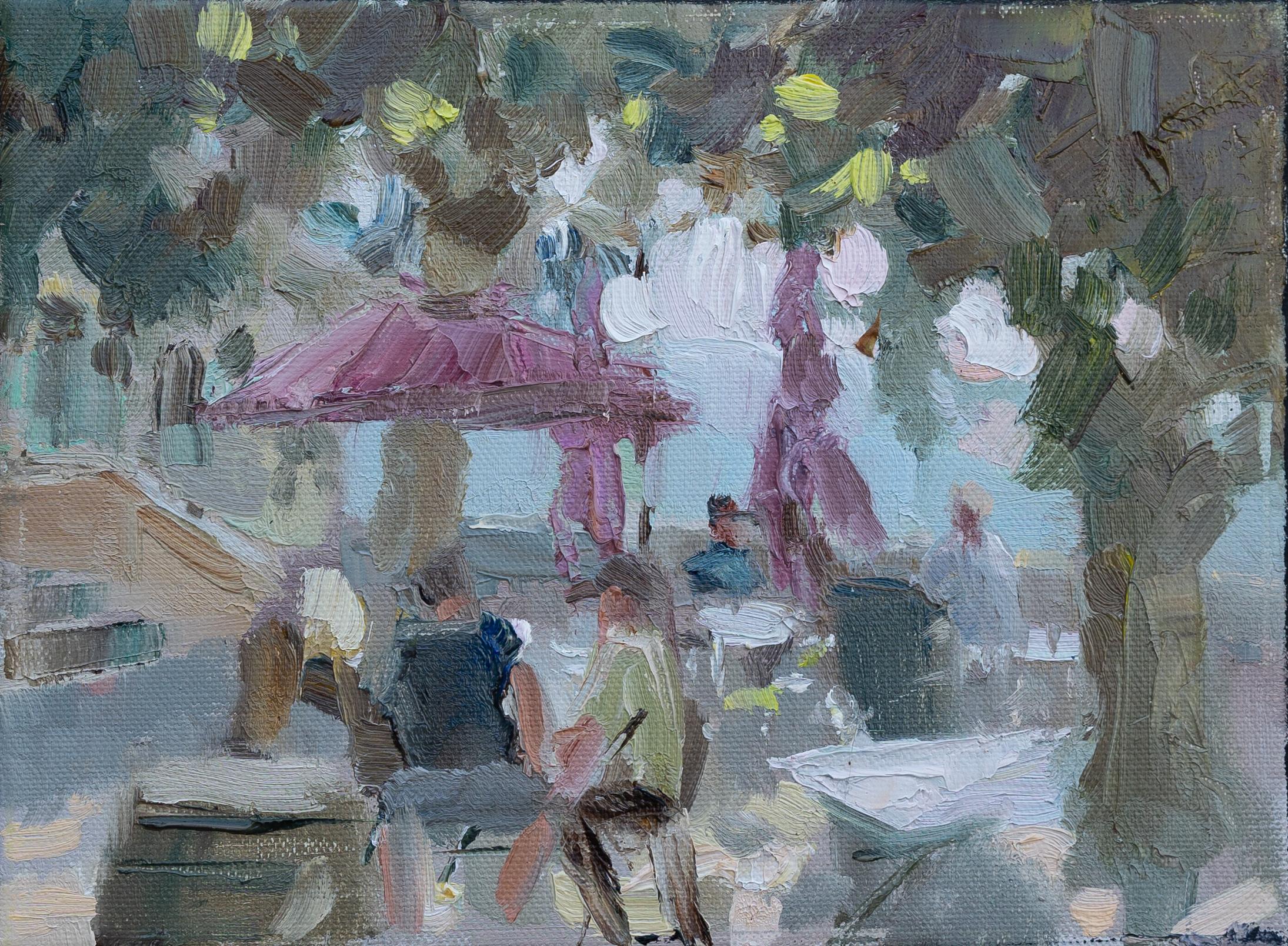 La Blage. Small, horizontal landscape, impressionism, France