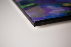 Lilac Iris. Large horizontal, oil painting, floral, iris, semi-abstract