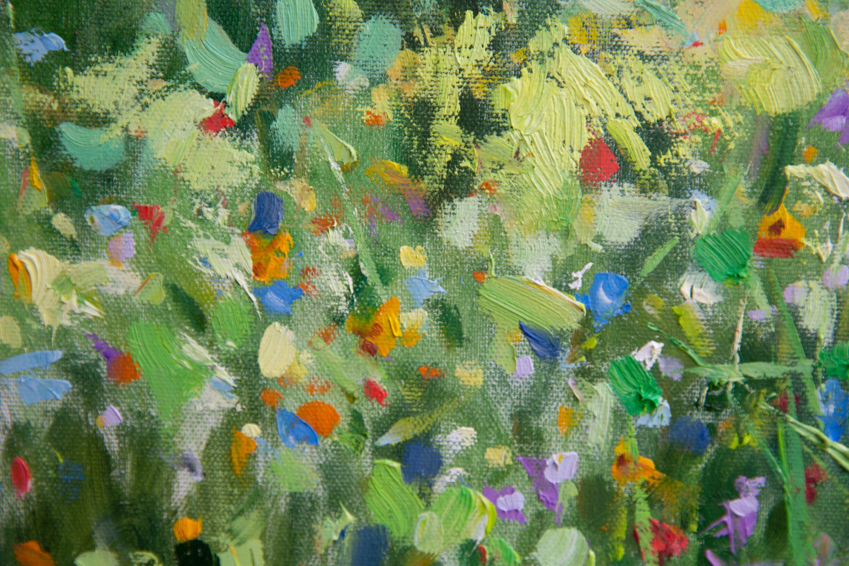 Little Flower. Horizontal, figurative, girl, flowers, beauty For Sale 5