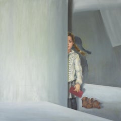 Lost. Oil, figurative, portrait, girl, grey