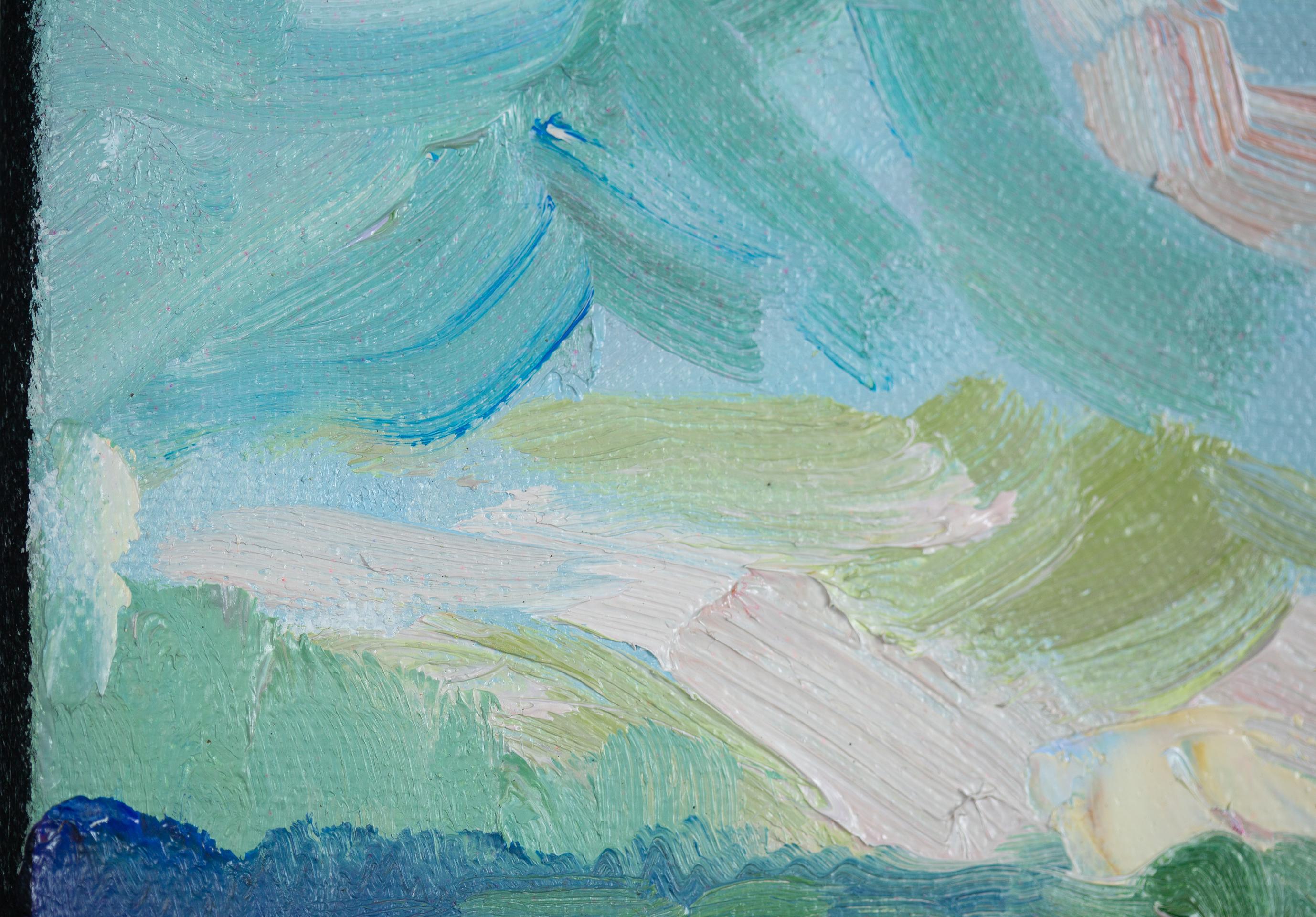 Lujo de Provenza. Paisaje, impresionismo, óleo, cuadrado, montañas, flores en venta 6