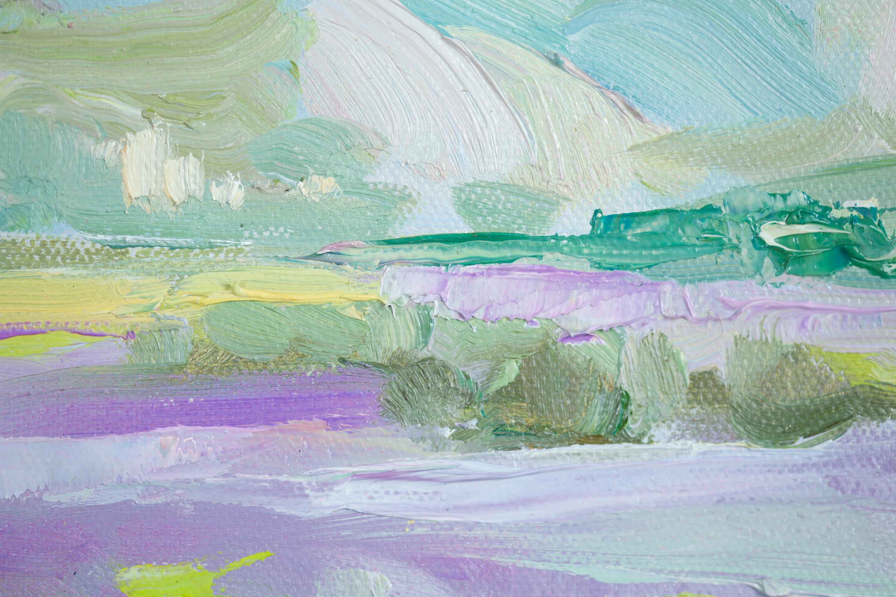 Lujo de Provenza. Paisaje, impresionismo, óleo, cuadrado, montañas, flores en venta 3