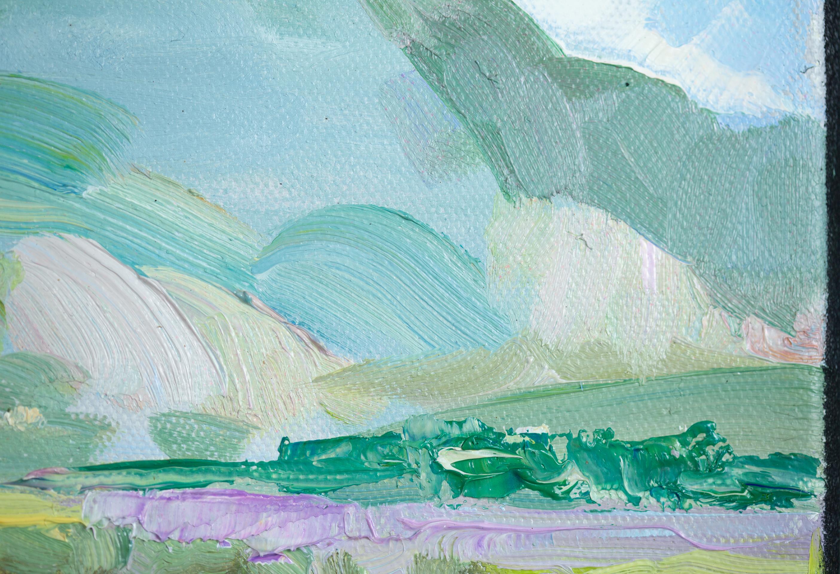 Lujo de Provenza. Paisaje, impresionismo, óleo, cuadrado, montañas, flores en venta 4
