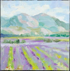 Luxury of Provence. Landscape, impressionism, oil, square, mountains, flowers