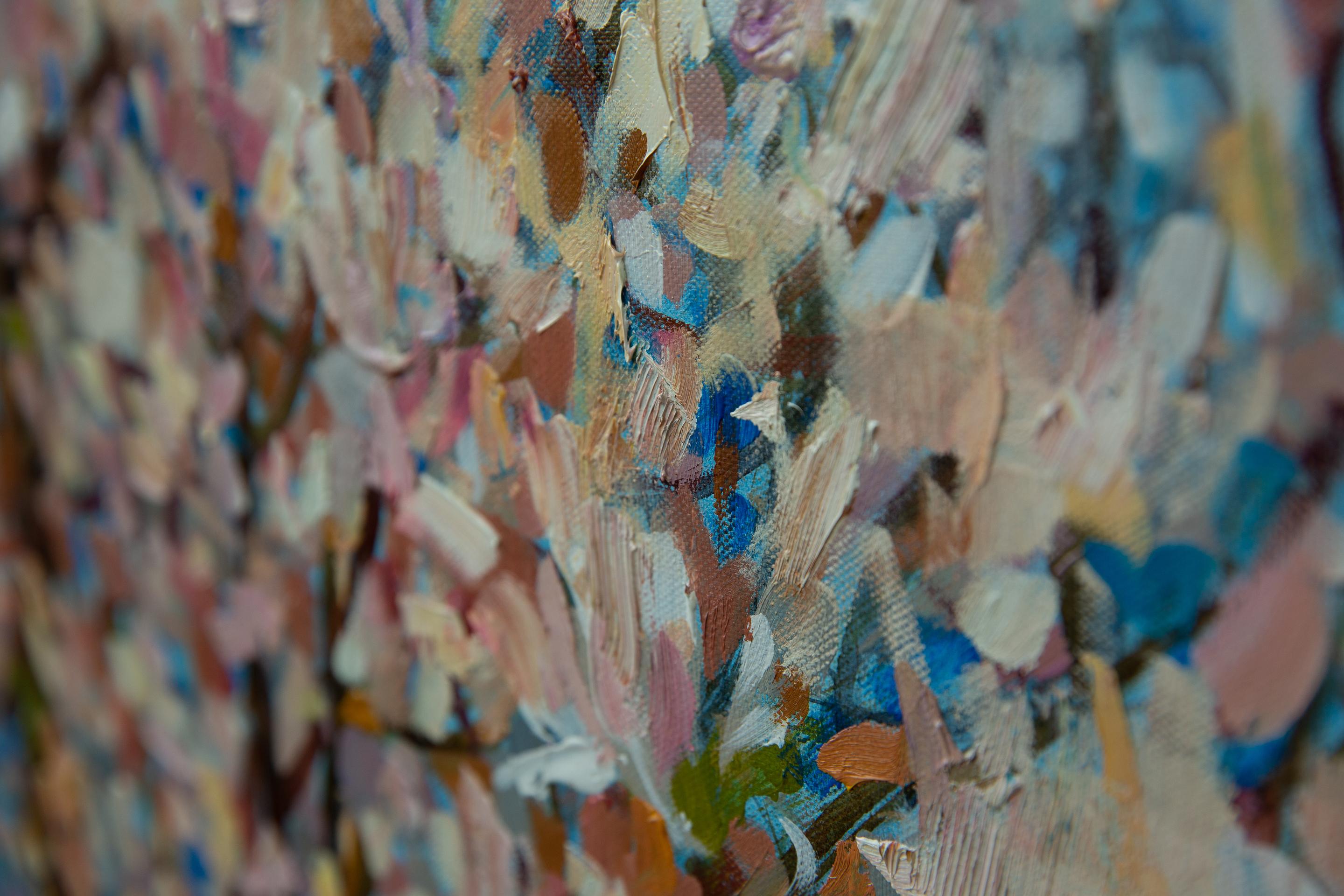 Magnolia Blossom. Impressionism, flowers, large, horizontal, acrylic For Sale 8