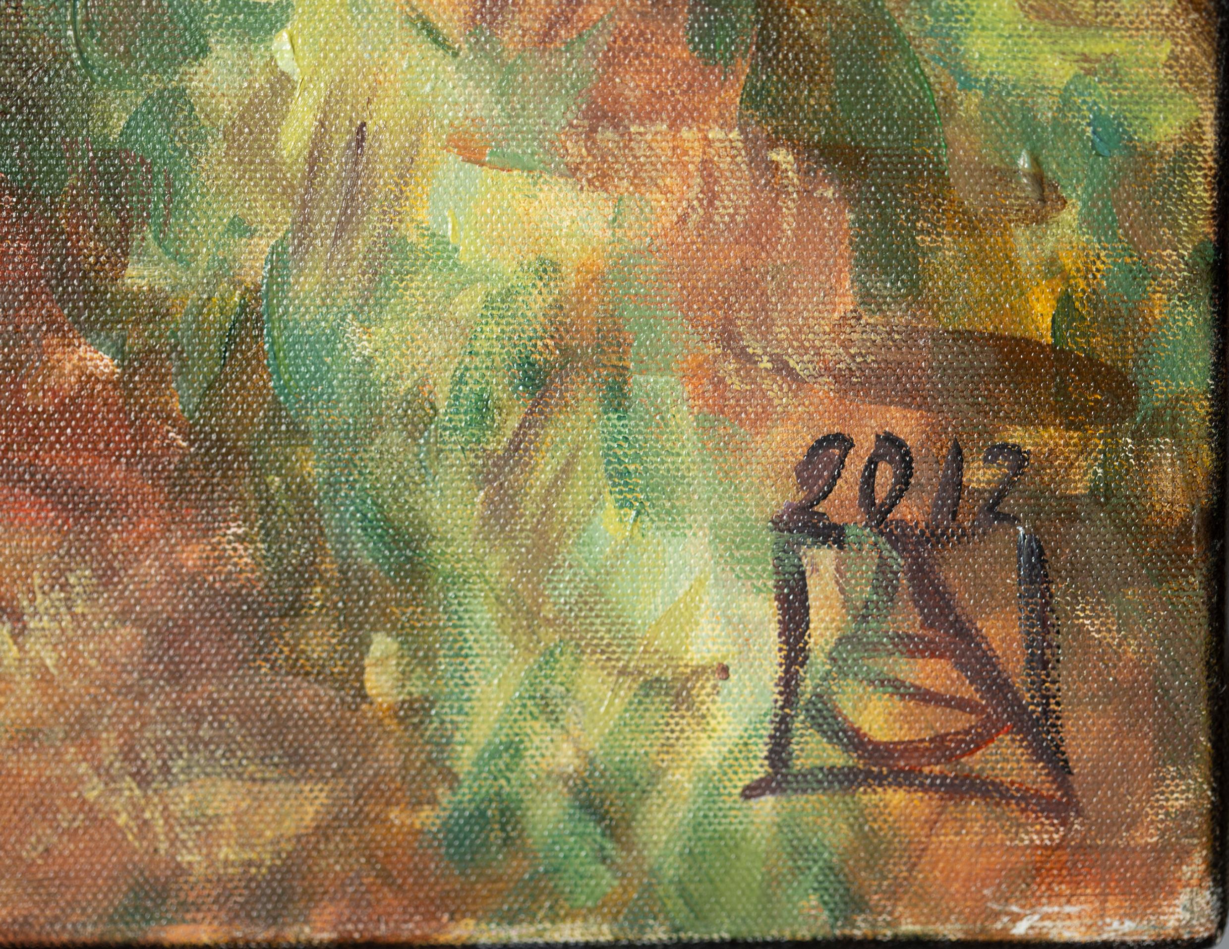 Wunderbare Wohnungen zu buchen (Braun), Landscape Painting, von Anna Shesterikova