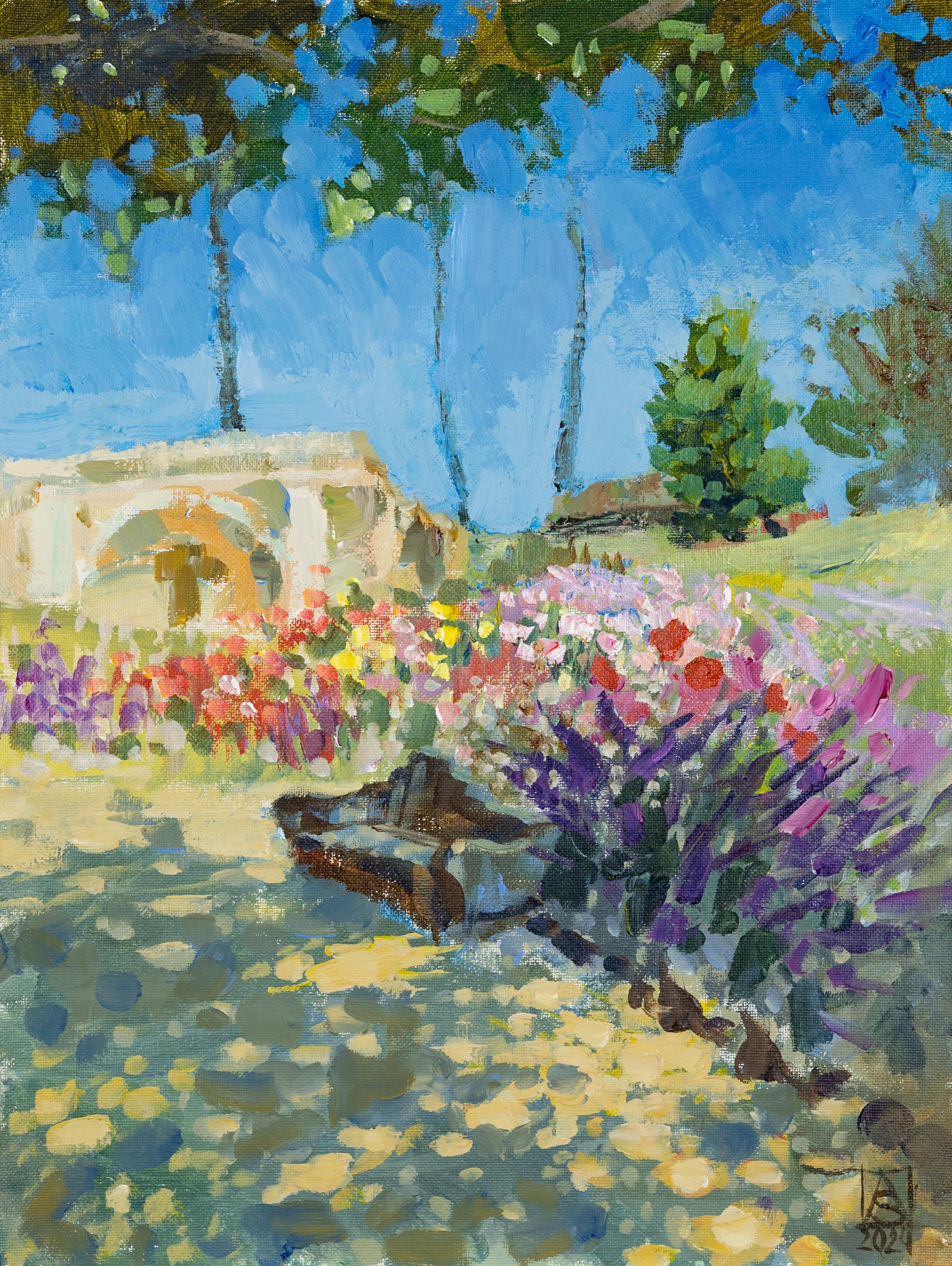 Anna Shesterikova Landscape Painting - Mission San Juan Capistrano