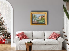 Morning in Ventimiglia. Oil landscape Painting, Impressionism, Italy, sea