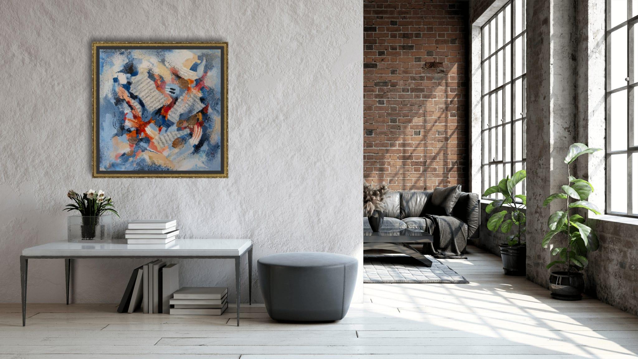 Musical Fantasy. Square, semi-abstract, music, notes, interior en venta 7