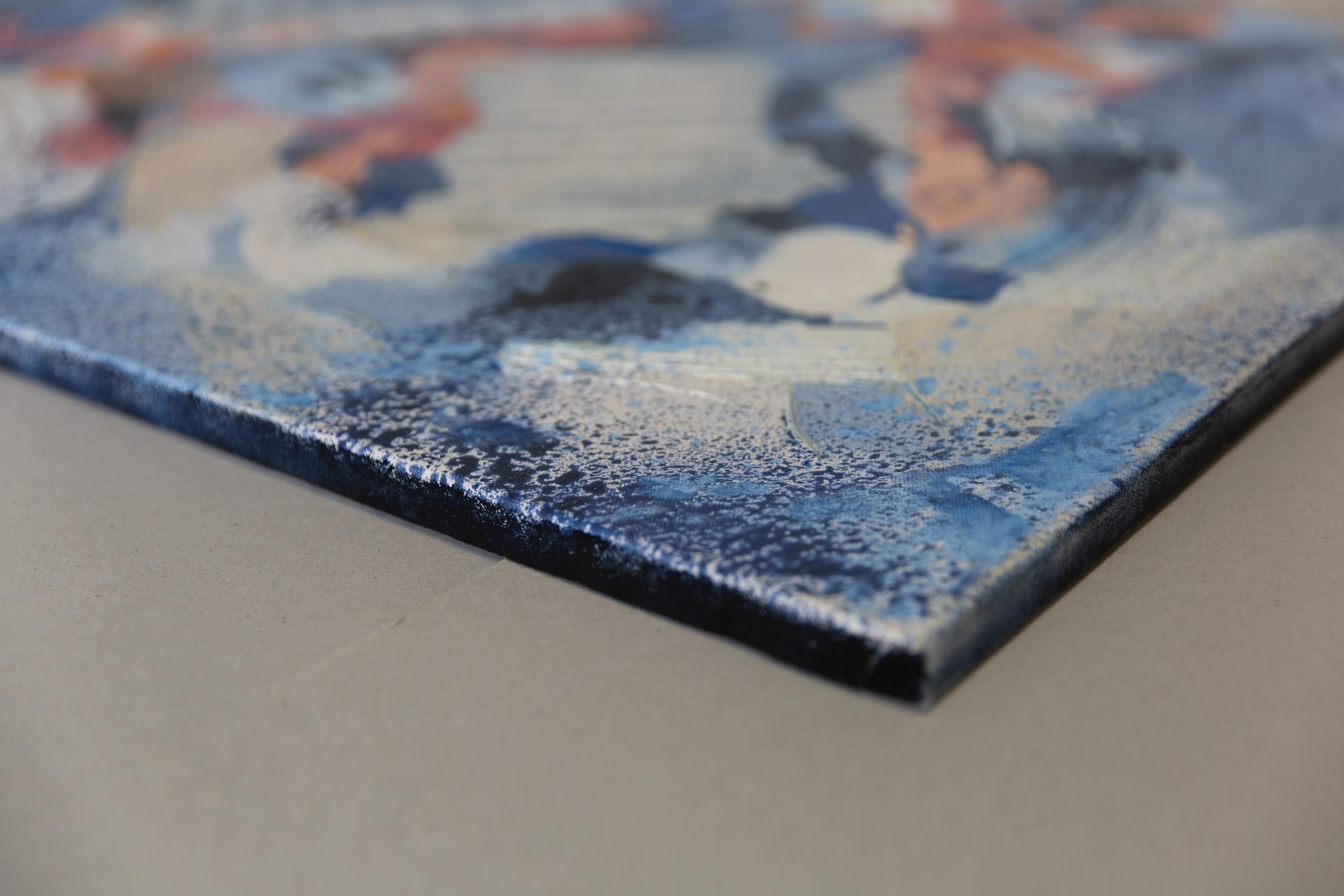 Musical Fantasy. Square, semi-abstract, music, notes, interior - Painting de Anna Shesterikova