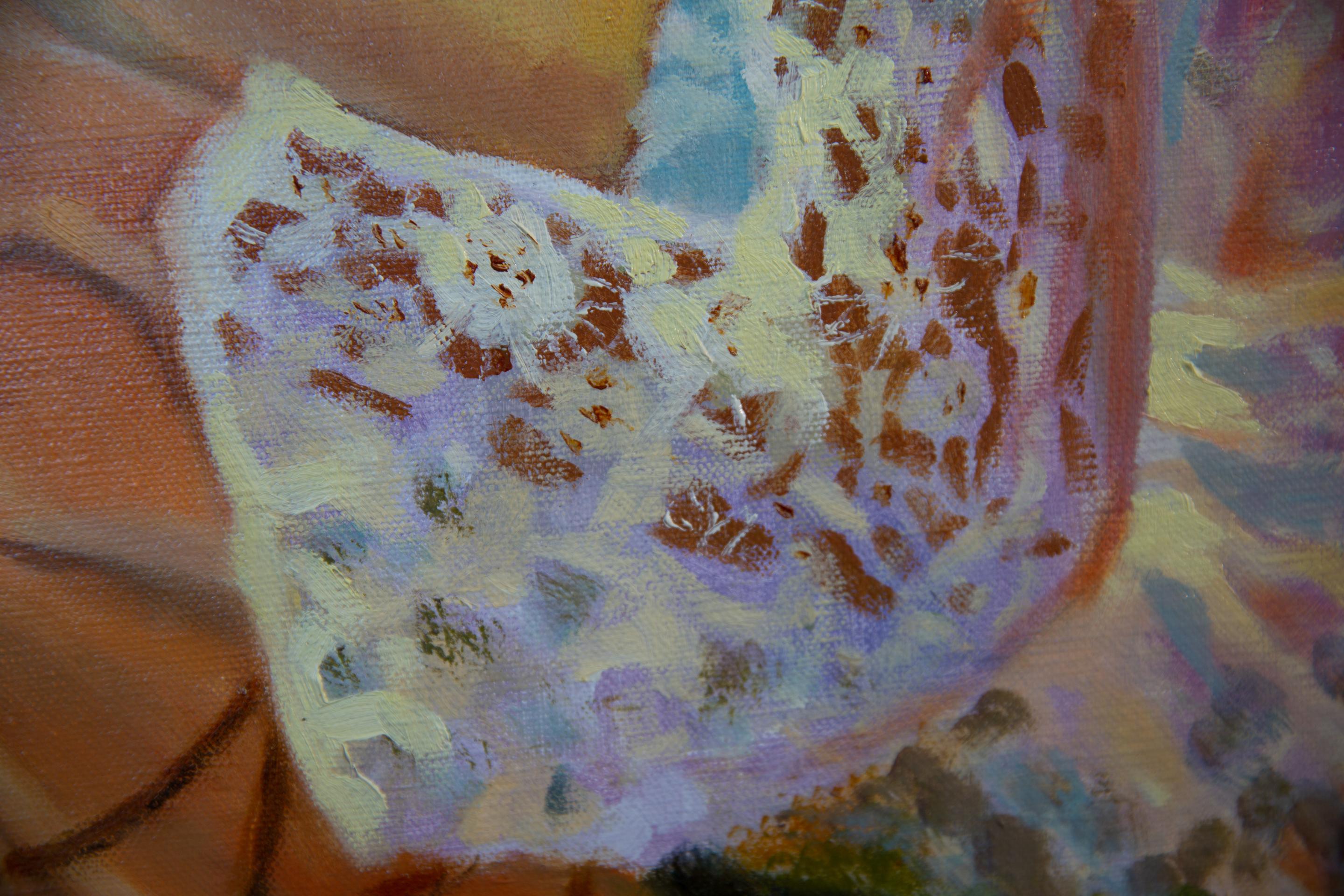 Devi tornare sulla Terra domani. Pittura ad olio, grande formato, figurativa, angeli in vendita 3
