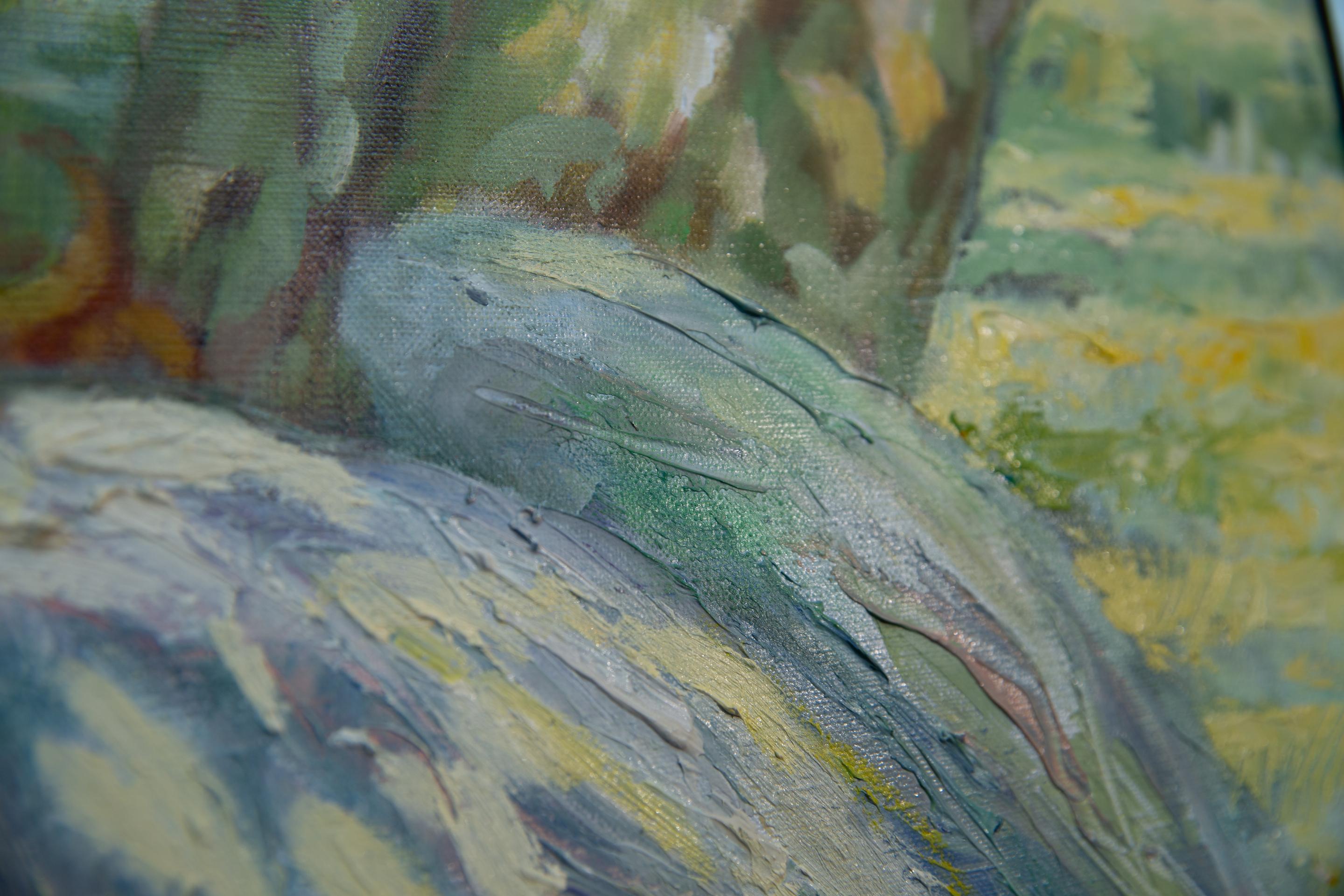Devi tornare sulla Terra domani. Pittura ad olio, grande formato, figurativa, angeli in vendita 4
