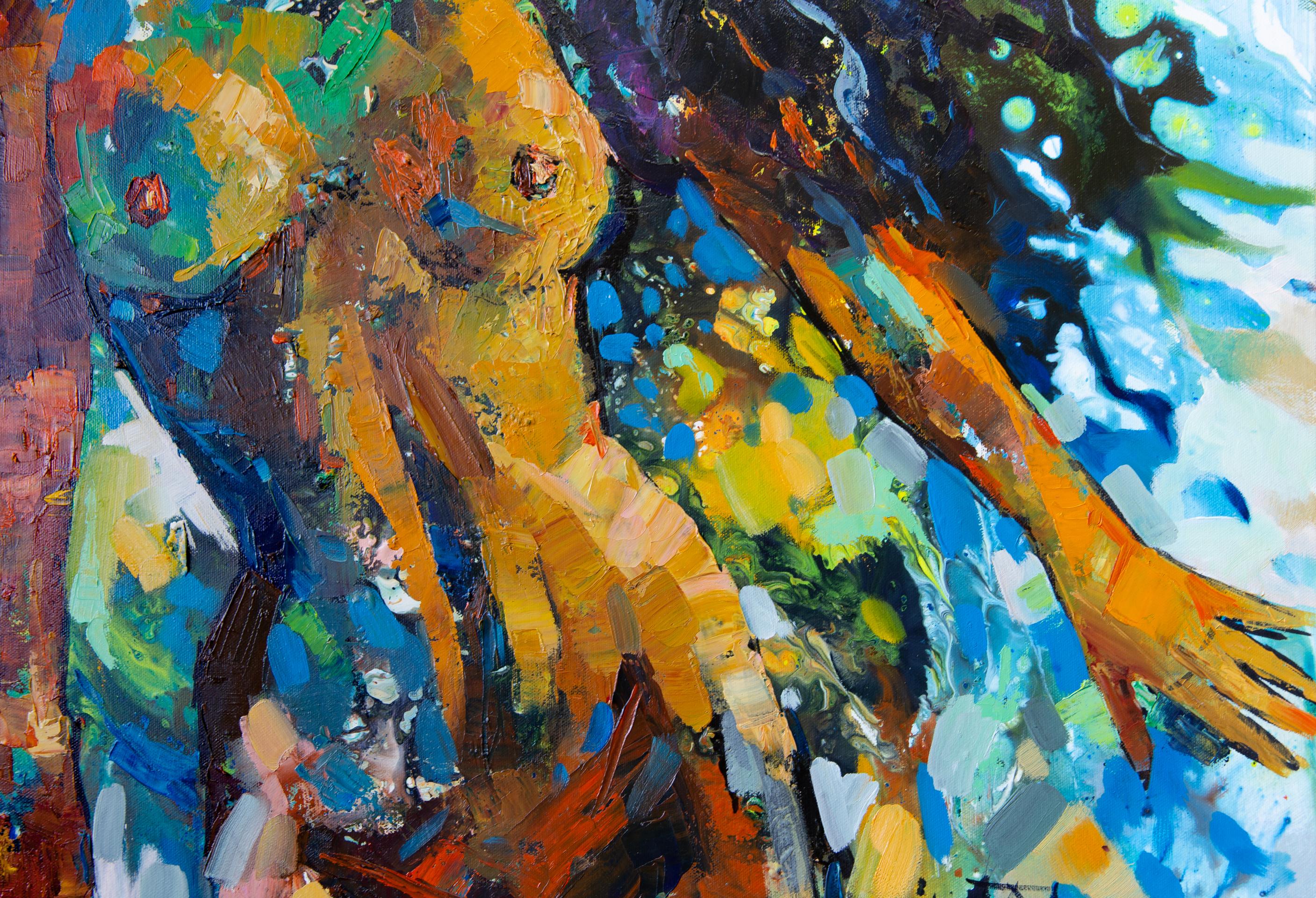 Nus. Vertical, figuratif, femme, semi-abstraite, vibrante en vente 1