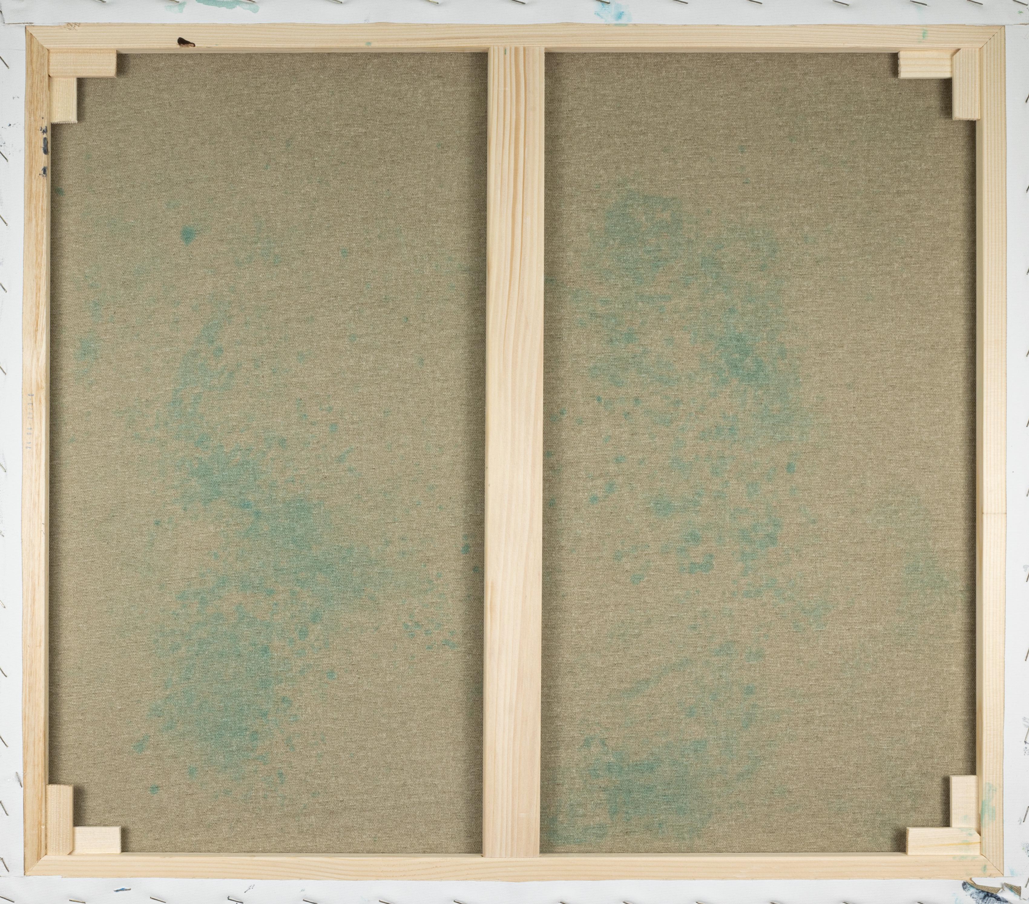 Observing the Observers. Blue, square, acrylic, large, Interior painting. - Post-Impressionist Painting by Anna Shesterikova