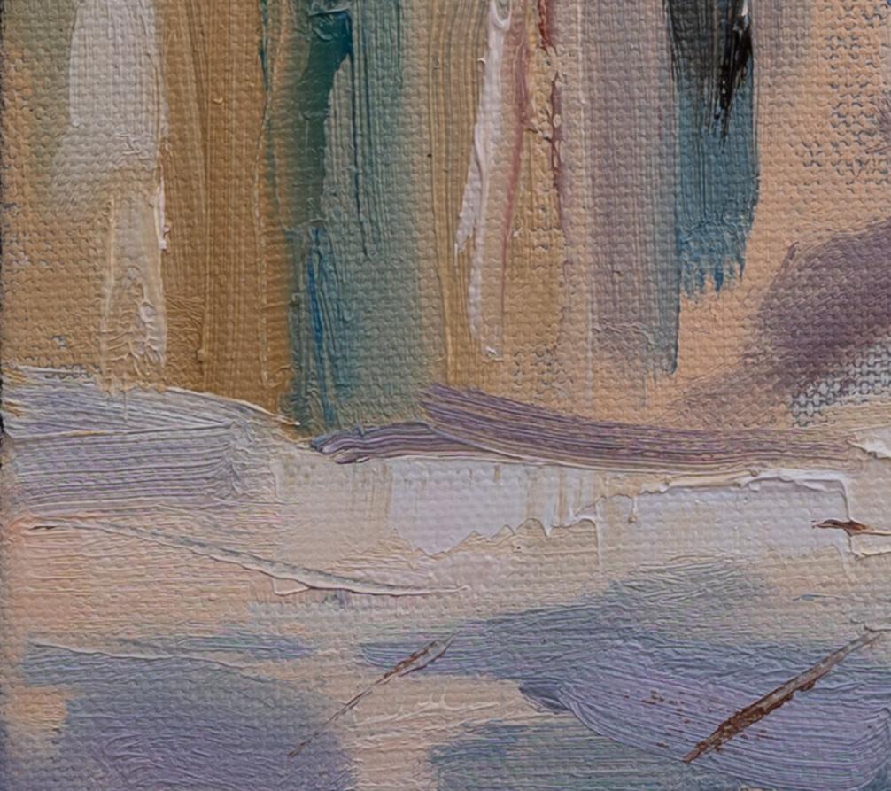 Old France. Vertical, landscape, town, oil painting, impressionism For Sale 1