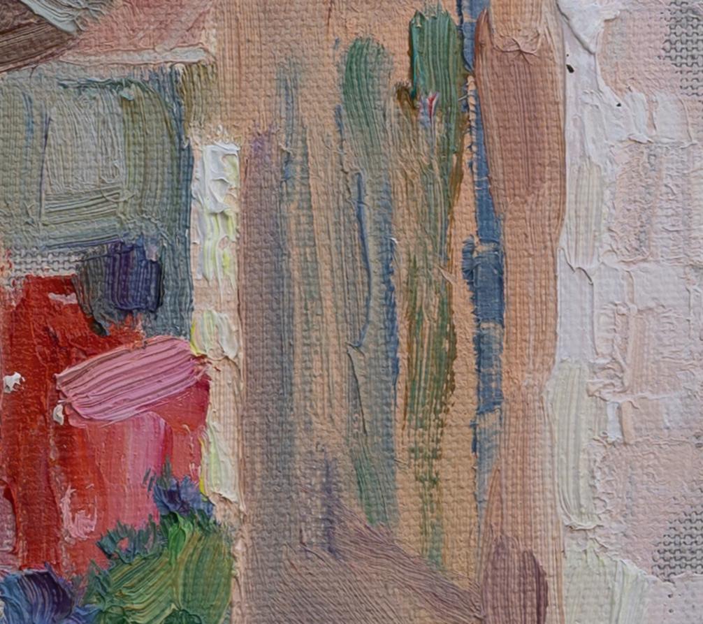 Old France. Vertical, landscape, town, oil painting, impressionism For Sale 3