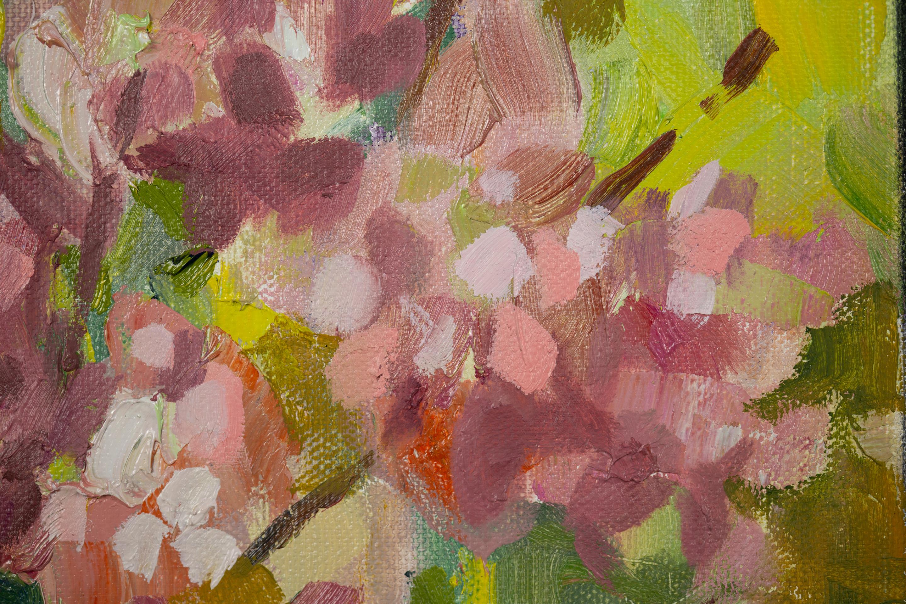 Ortensia paniculata. Post-impressionismo, pittura a olio, verticale, Nature, floreale in vendita 2