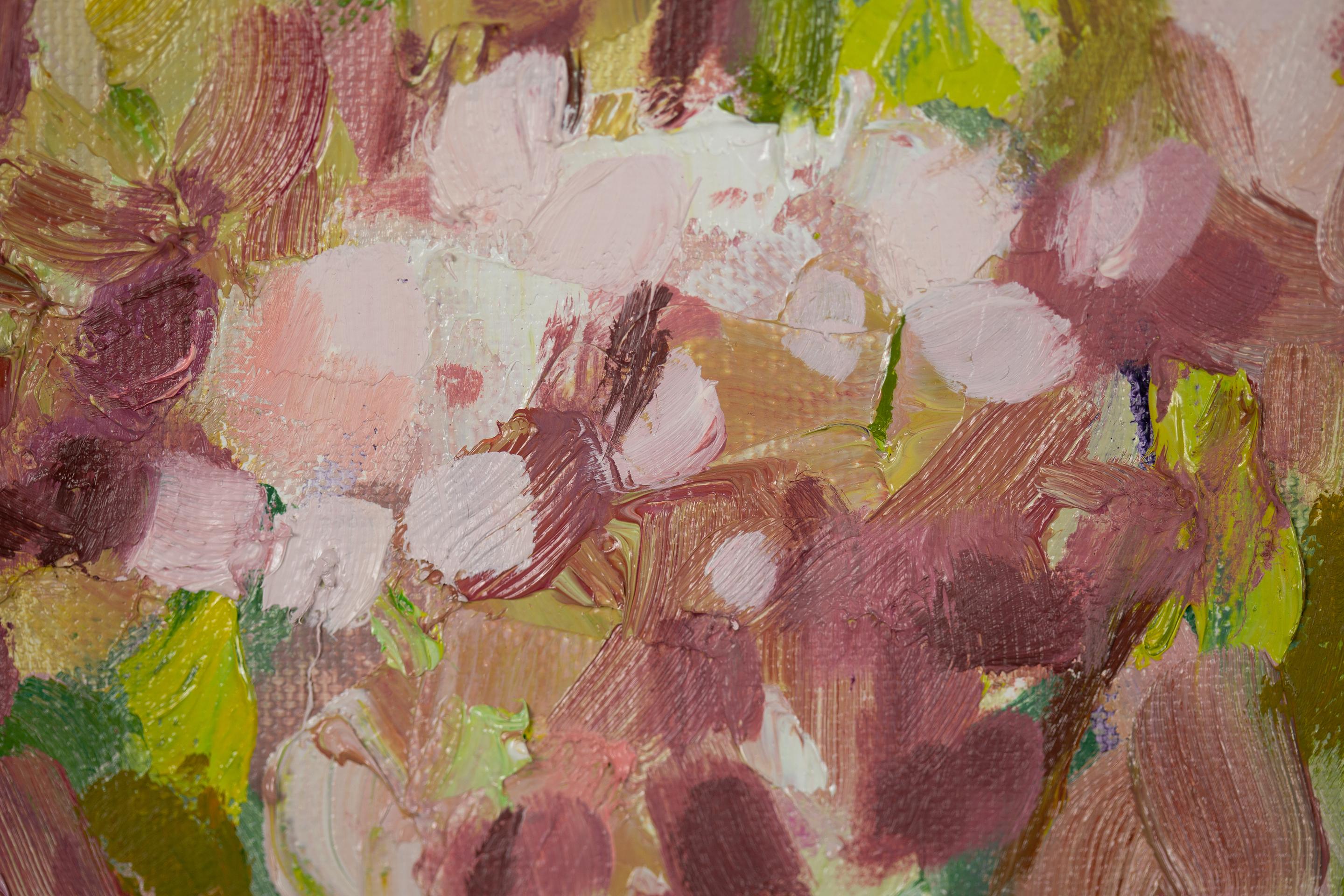 Ortensia paniculata. Post-impressionismo, pittura a olio, verticale, Nature, floreale in vendita 4