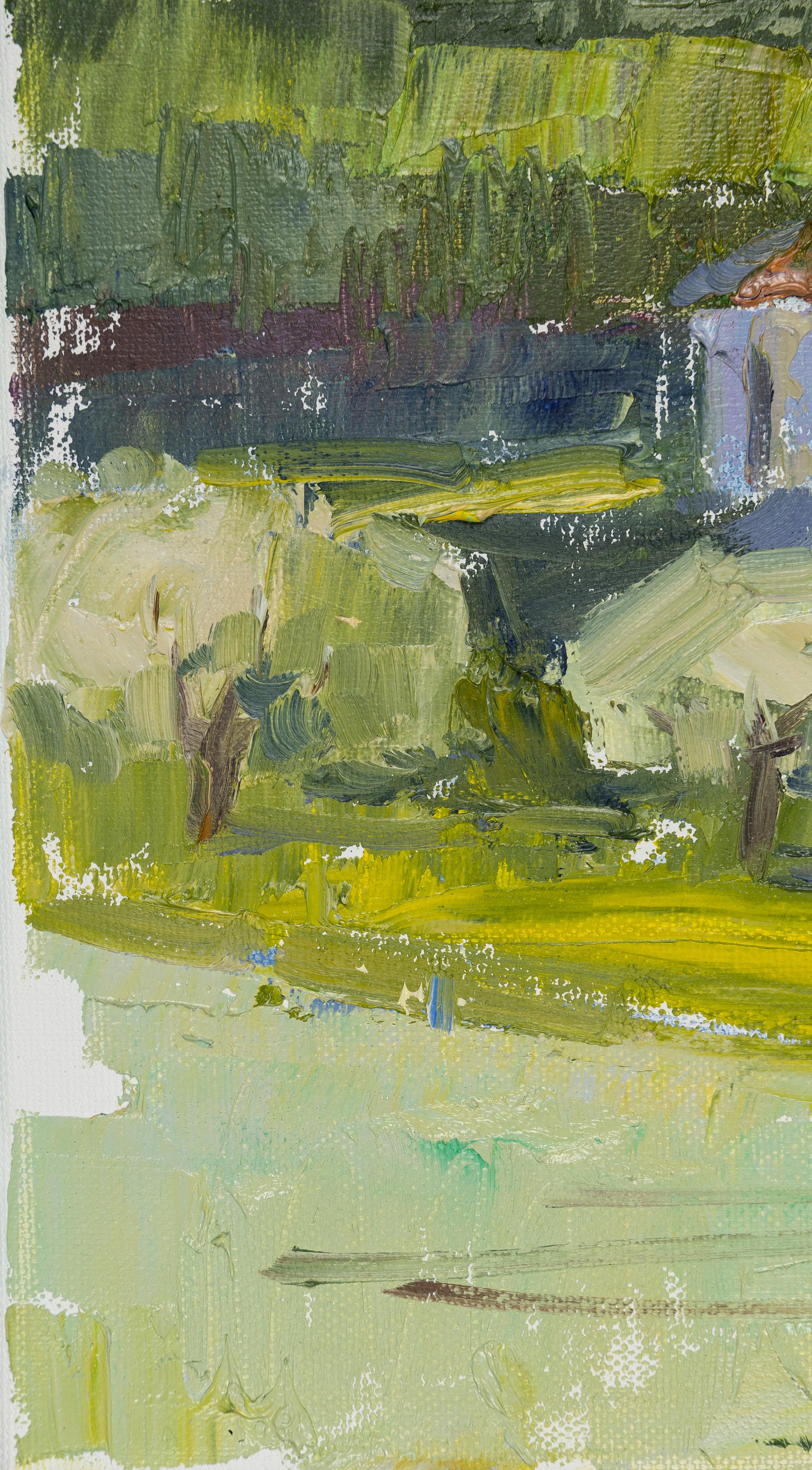 Paraglider Over Gams. Landscape in oil with mountains. Impressionism. For Sale 2