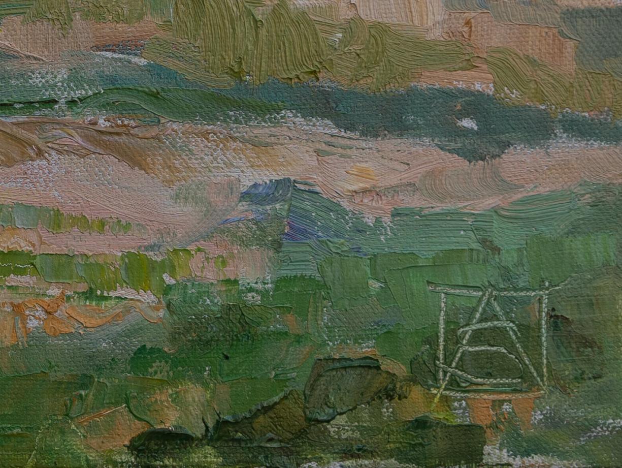 Atmosfera tranquilla sul Lago di Costanza. Paesaggio, piccolo, spiaggia, impressionismo in vendita 6