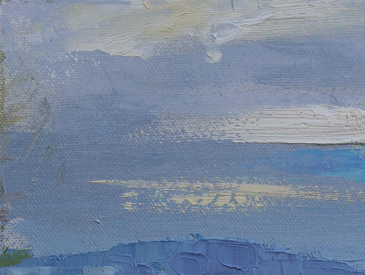 Friedenliche Atmosphäre am See Constance. Landschaft, klein, Strand, Impressionismus im Angebot 7