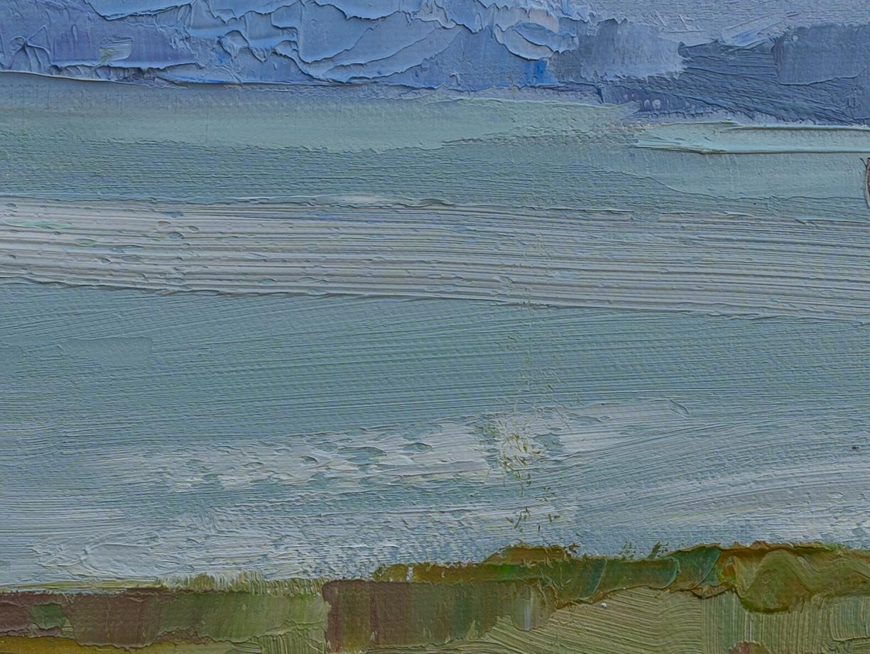 Atmosfera tranquilla sul Lago di Costanza. Paesaggio, piccolo, spiaggia, impressionismo in vendita 2