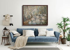 Pearl Placer. Wabisabi, floreale, pittura strutturata, shabby chic, orizzontale