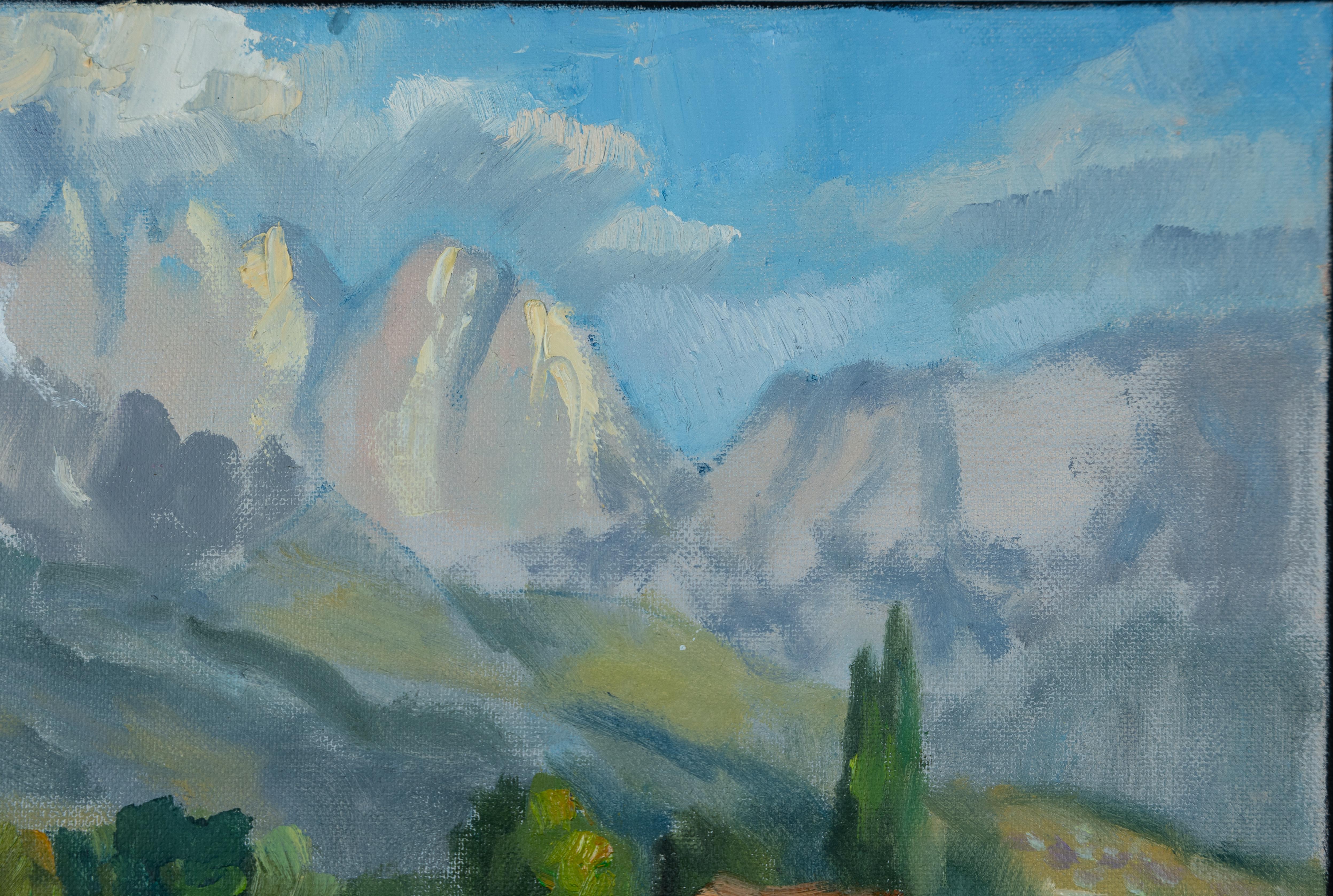Poppies Of The Rhine Valley. Horizontal, impressionism, landscape, flowers For Sale 5