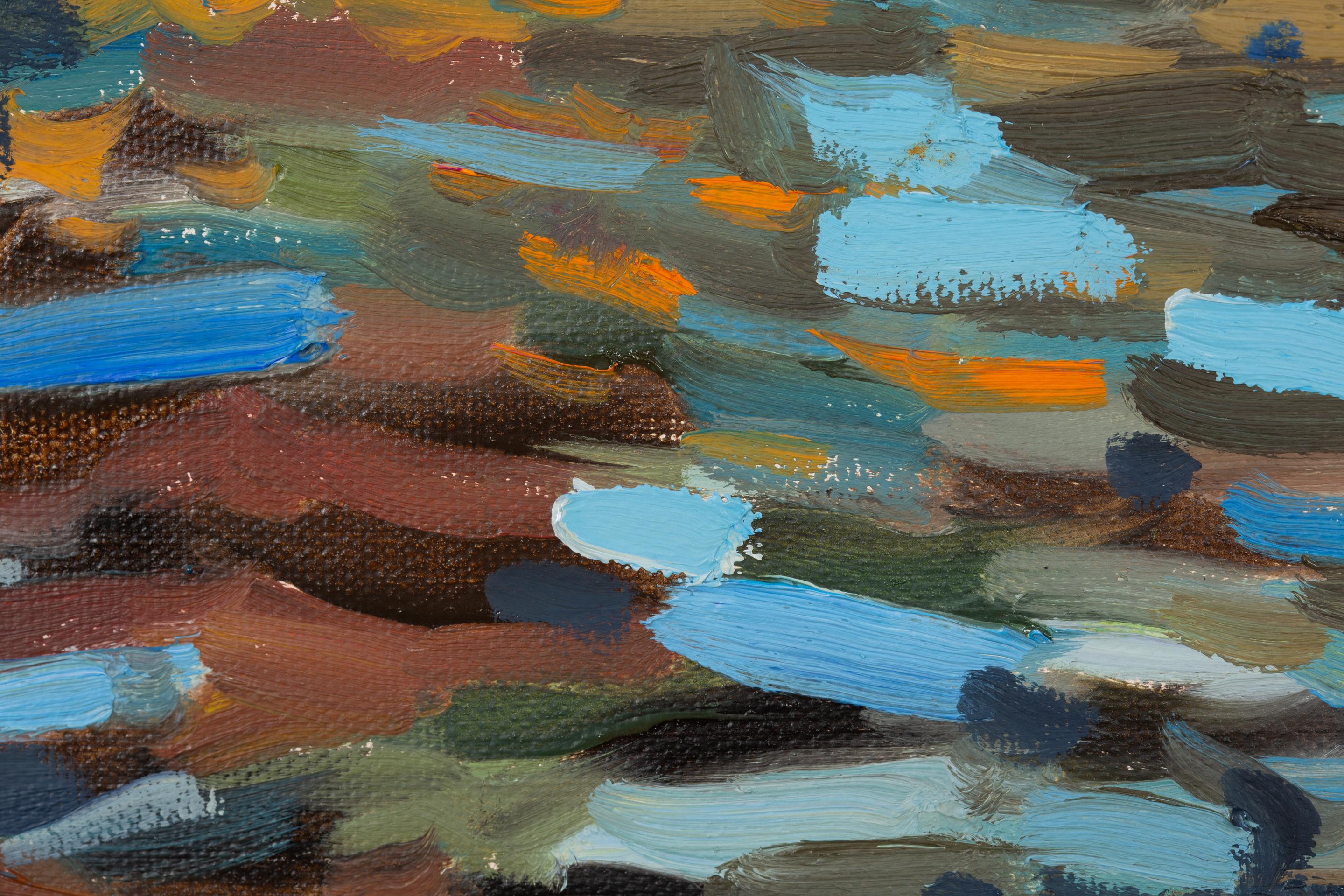 Portofino. Impressionnisme, horizontal, paysage, huile, mer, Italie, ville en vente 8